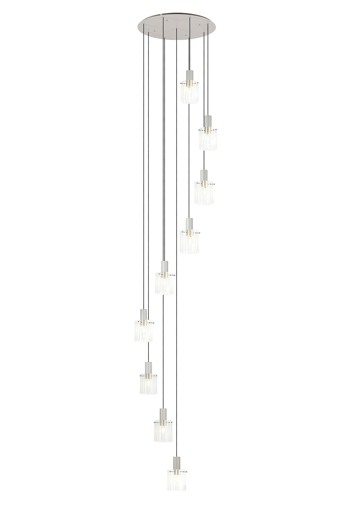 Hailey 9Lt Wide Ribbed Round Pendant - Various Colours