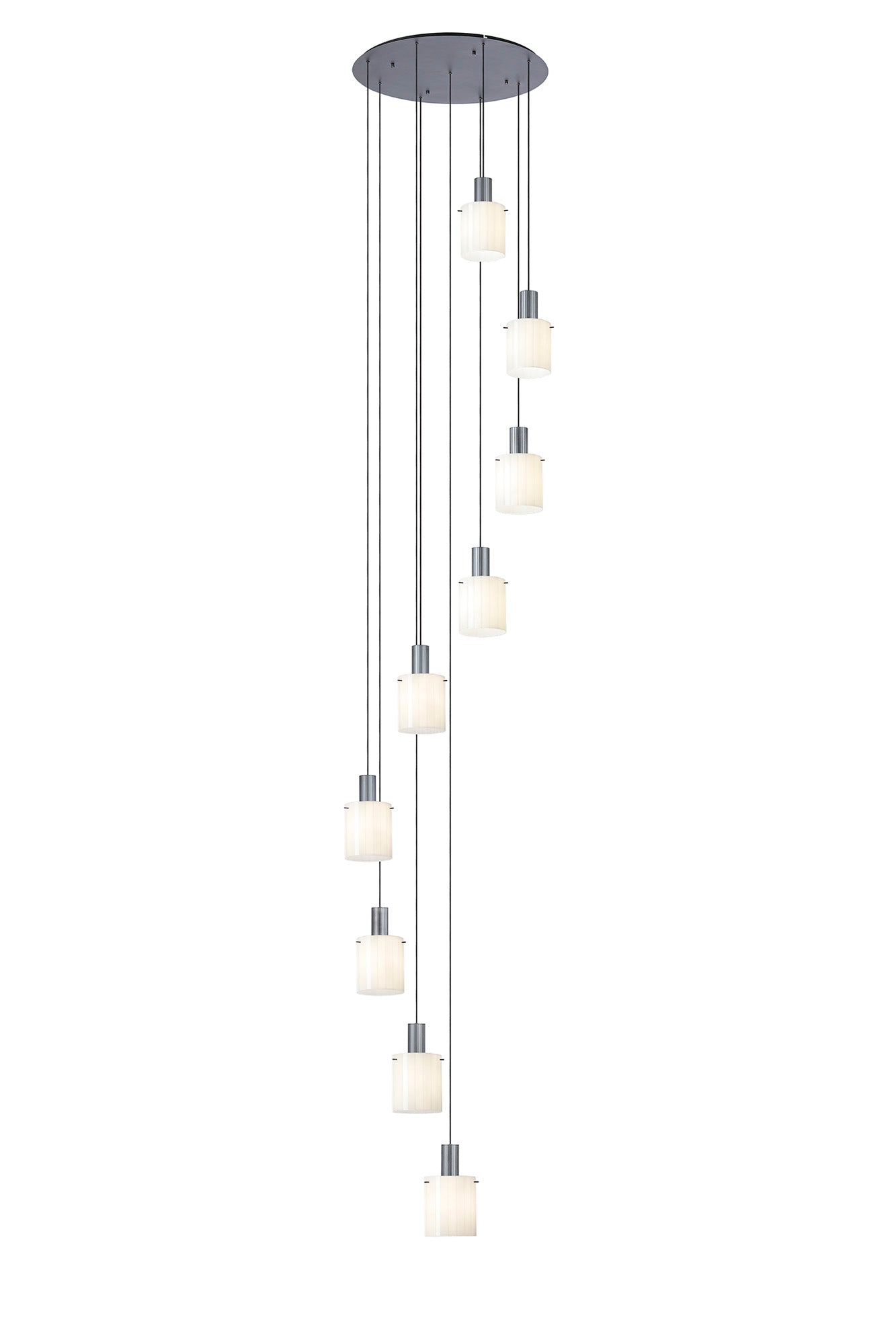 Hailey 9Lt Cluster Pendant Narrow Line Glass - Various Colours