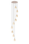 Hailey 9Lt Cluster Pendant Narrow Line Glass - Various Colours
