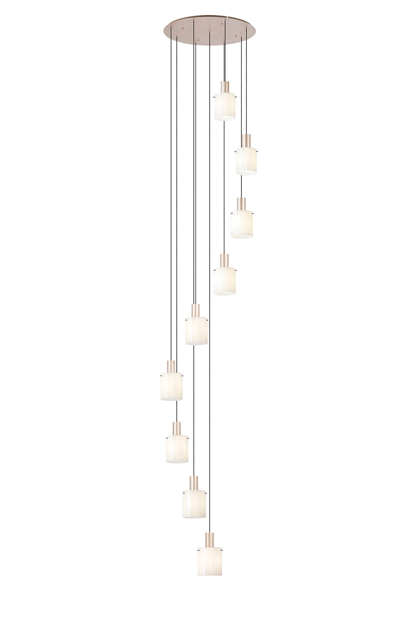 Hailey 9Lt Cluster Pendant Narrow Line Glass - Various Colours