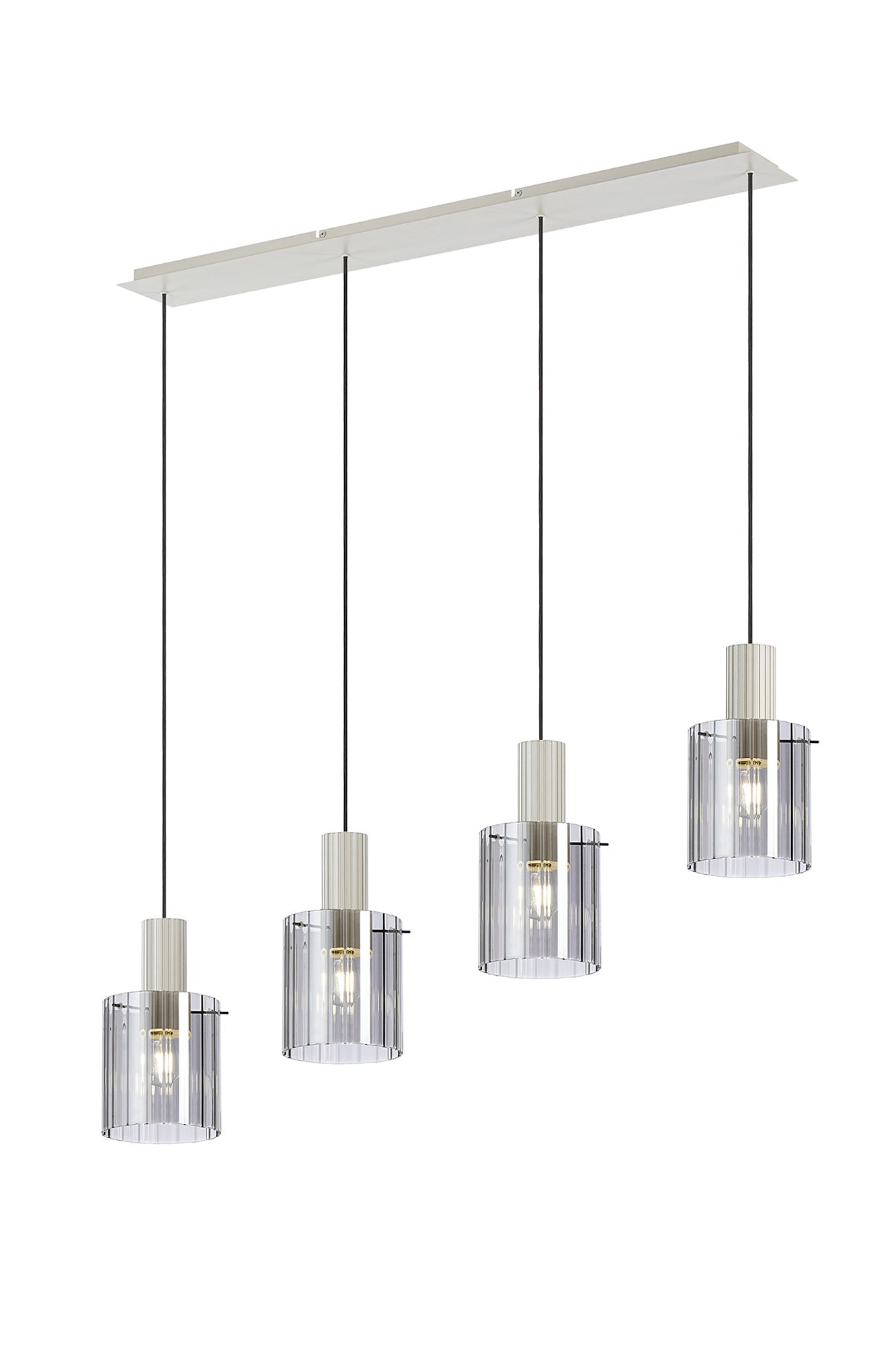 Hailey 4Lt Linear Pendant Wide Line Glass - Various Colours