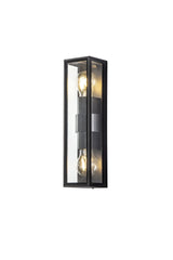 Heuston Flush 1/2 Lt Wall Lamp IP65 - Clear/Frosted