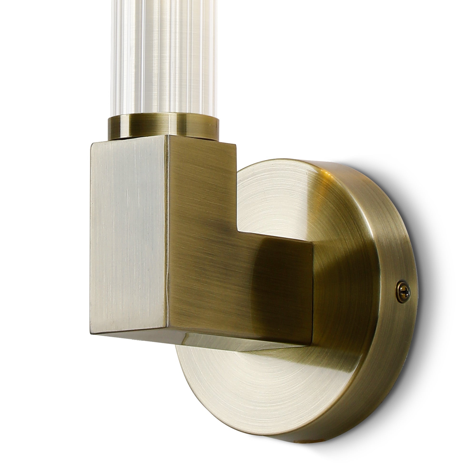 Asmin 1 Light Wall, E27, IP44, Antique Brass/Satin Nickel/Satin Black Finish