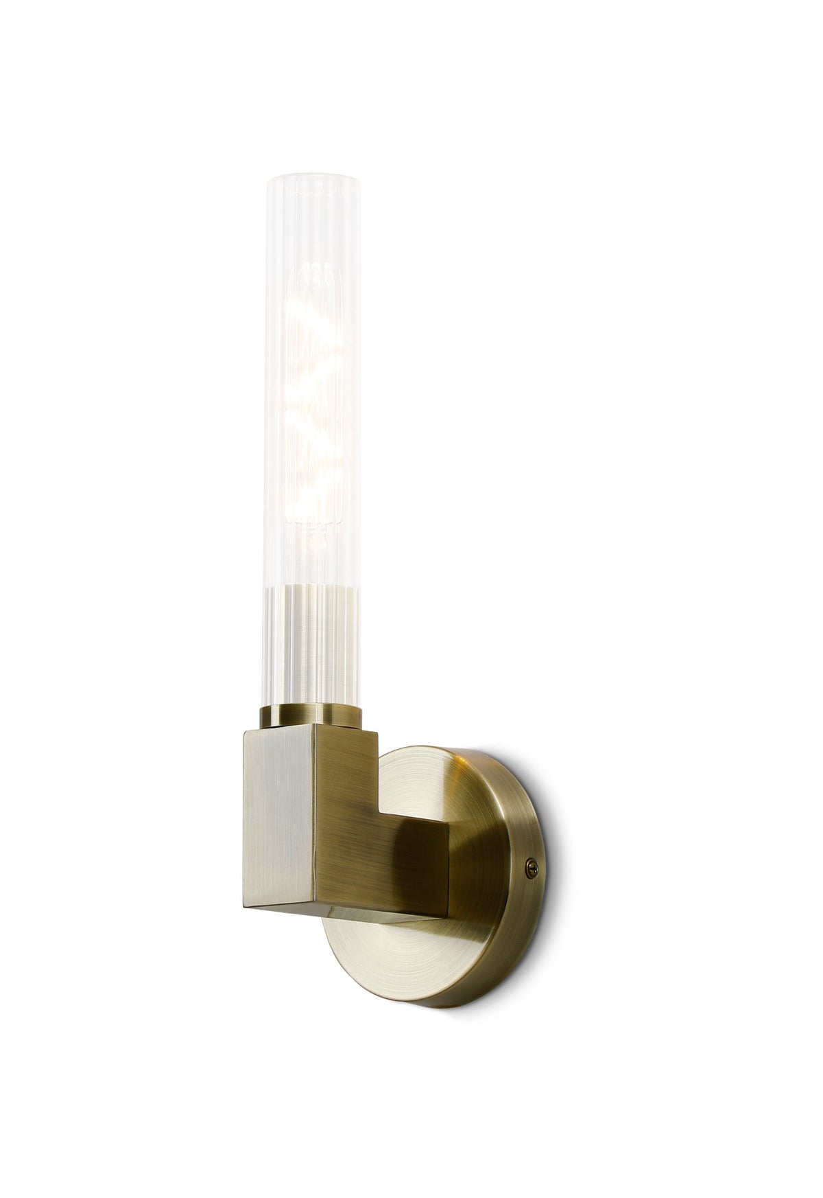 Asmin 1 Light Wall, E27, IP44, Antique Brass/Satin Nickel/Satin Black Finish