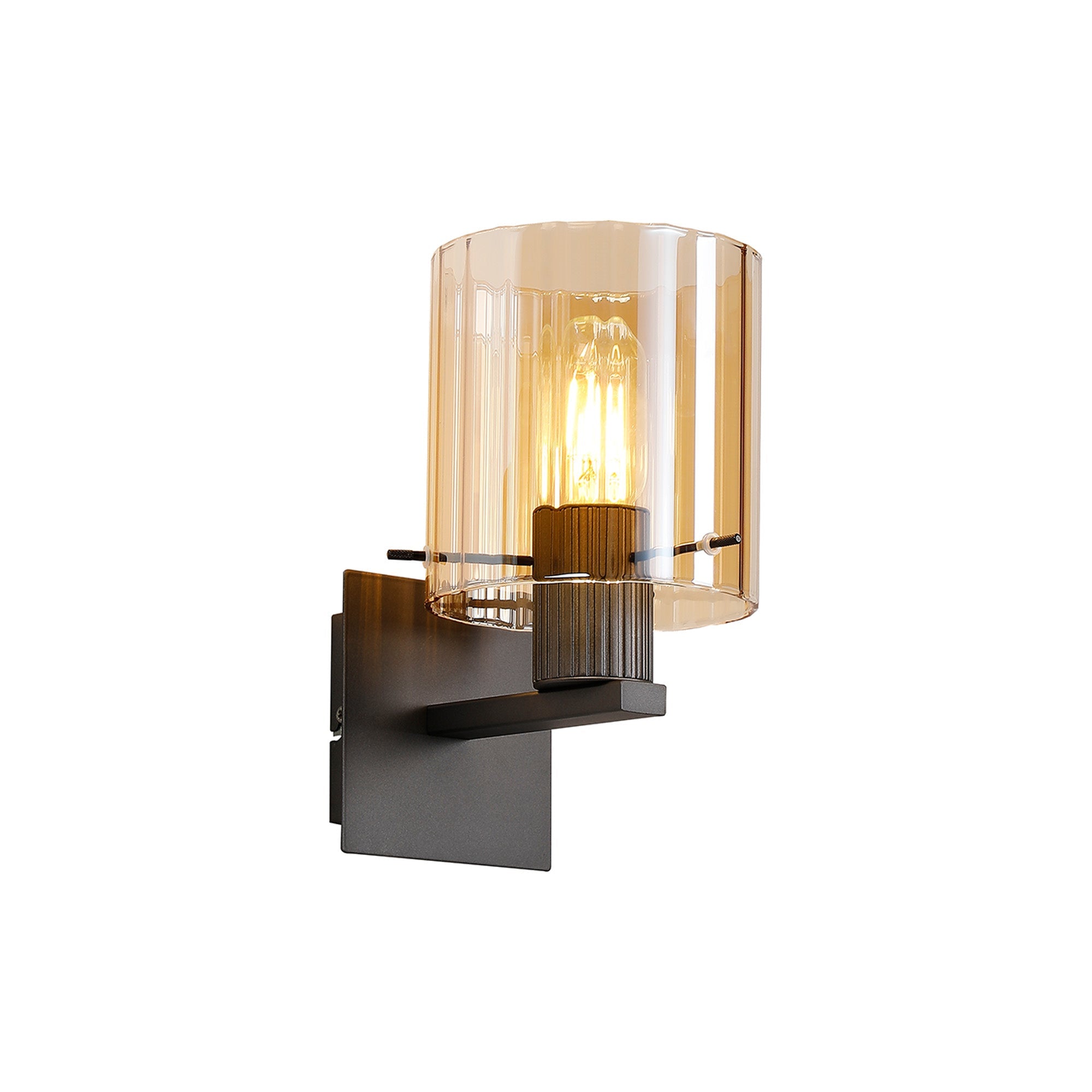 Hailey 1Lt Wall Light Wide Line Glass - Various Colours