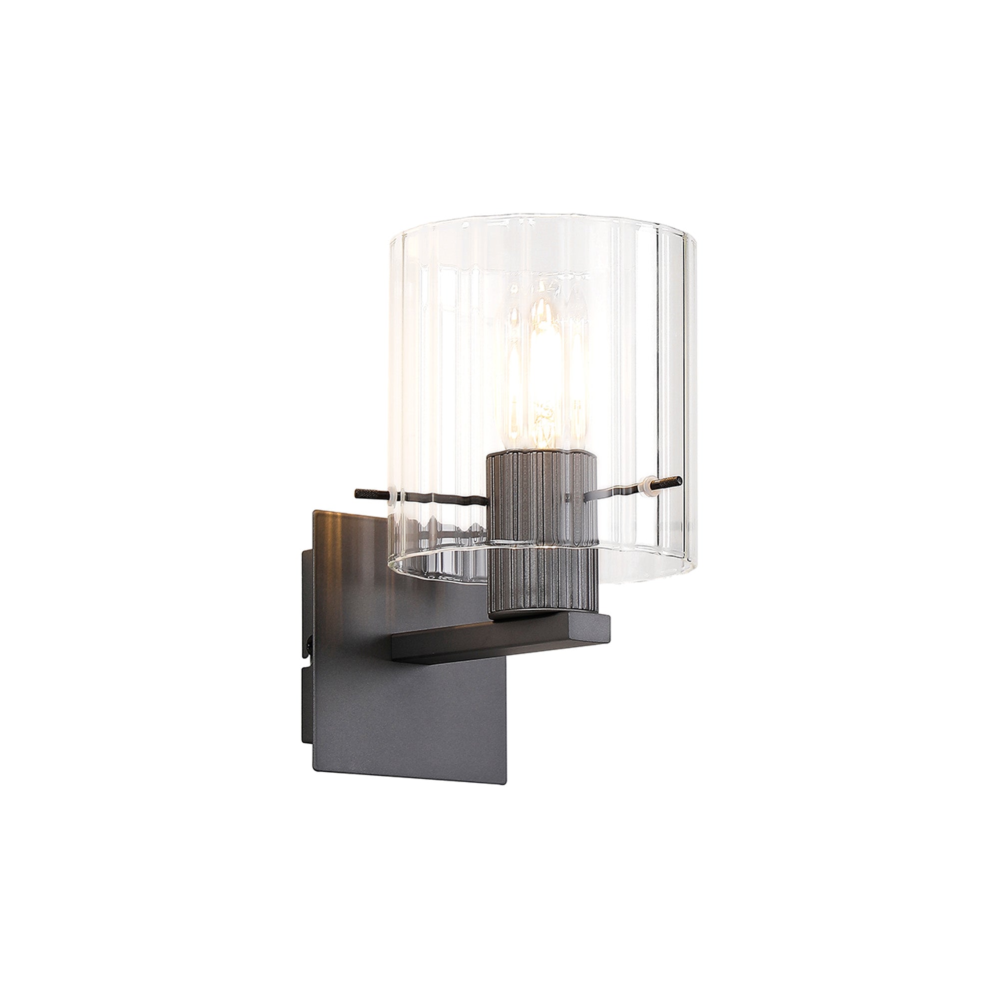Hailey 1Lt Wall Light Wide Line Glass - Various Colours