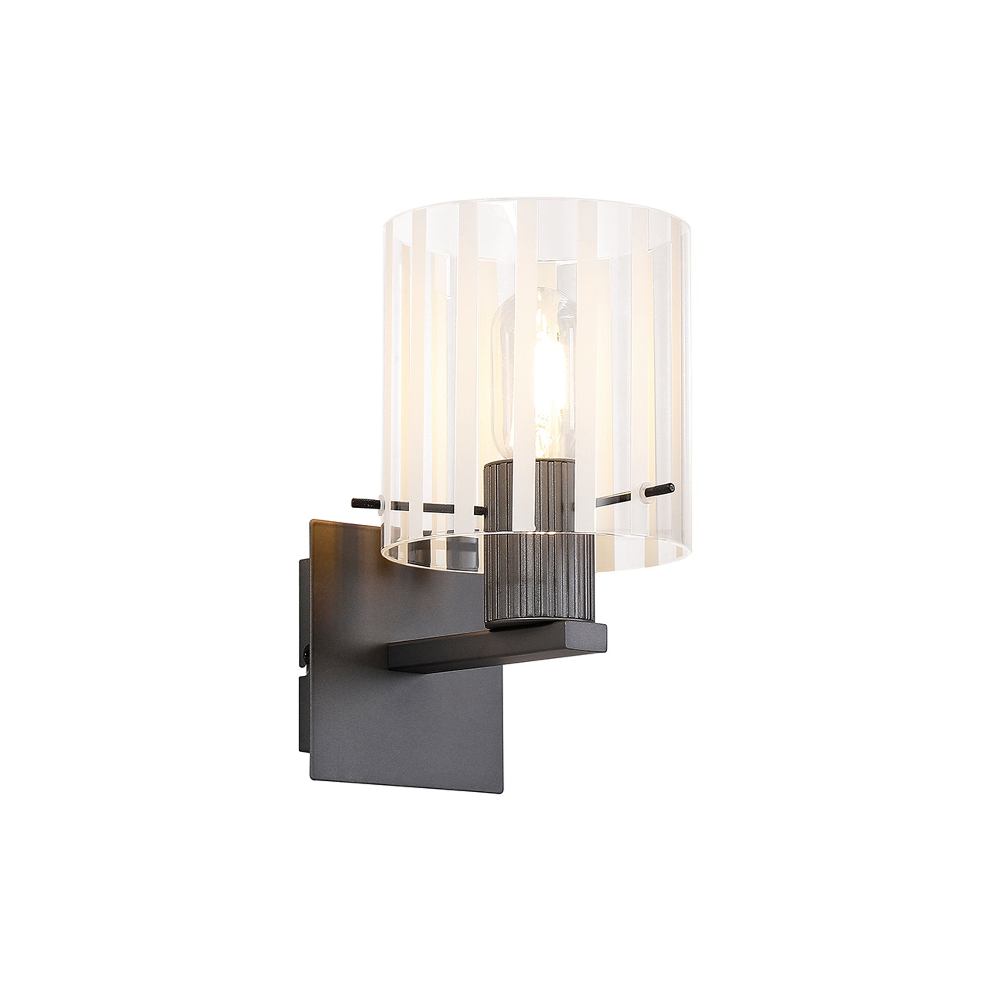 Hailey 1Lt Wall Light Wide Line Glass - Various Colours