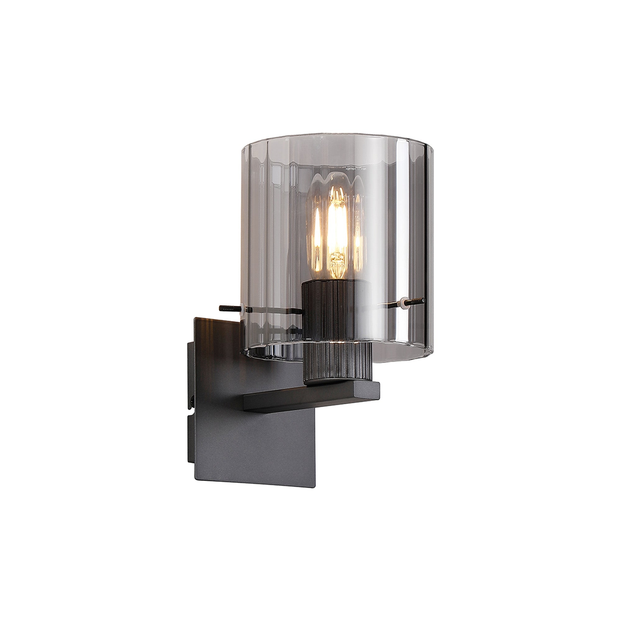 Hailey 1Lt Wall Light Wide Line Glass - Various Colours