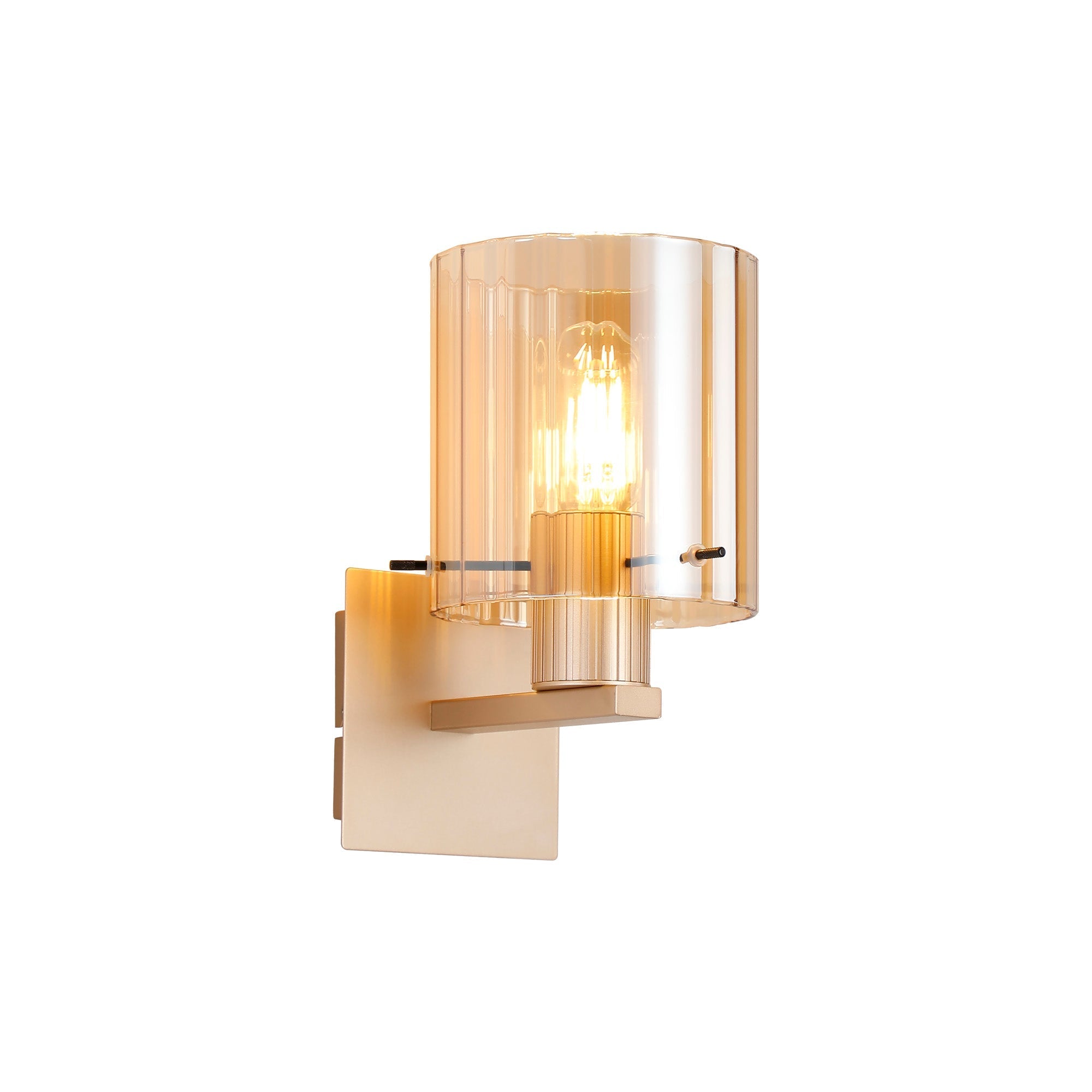 Hailey 1Lt Wall Light Wide Line Glass - Various Colours