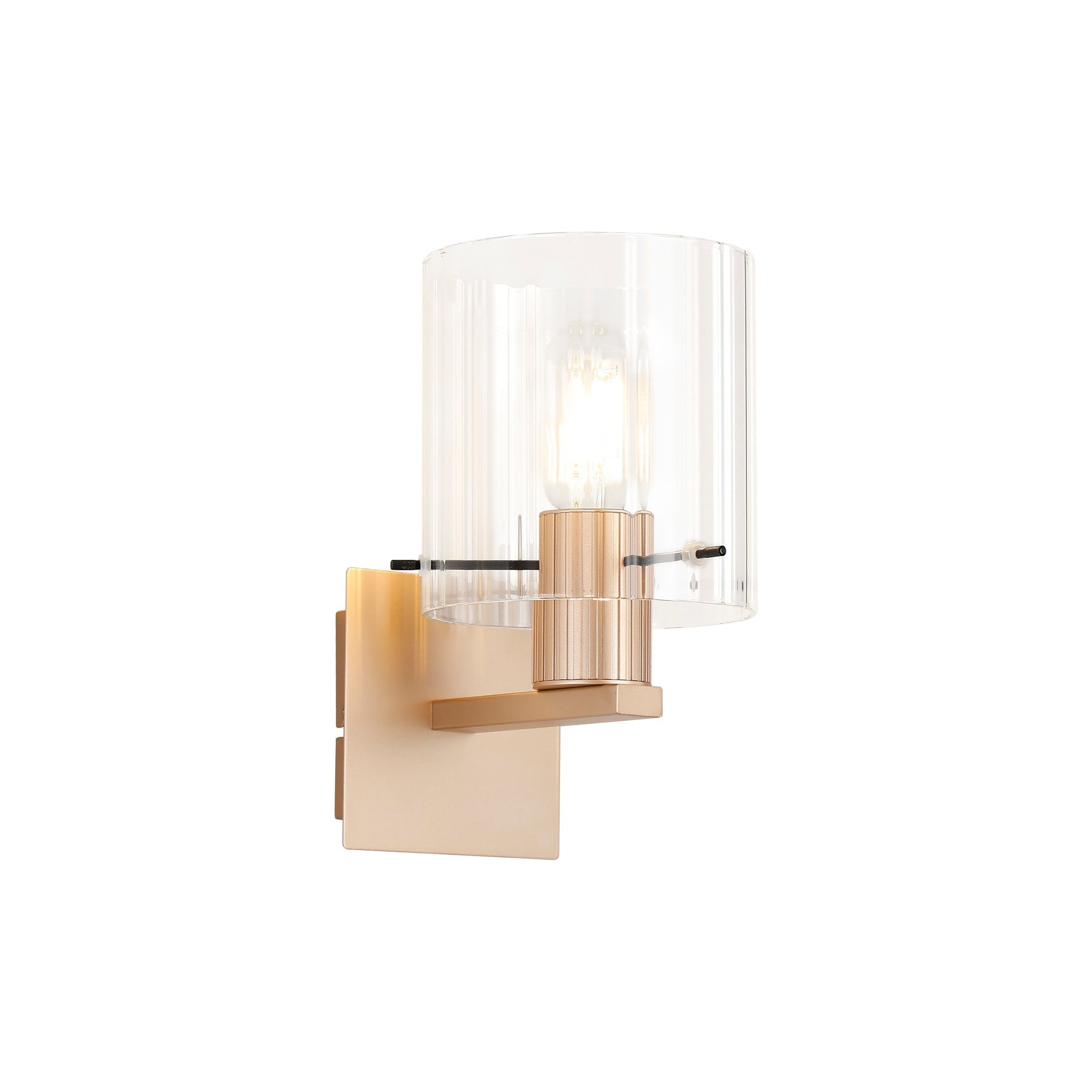 Hailey 1Lt Wall Light Wide Line Glass - Various Colours