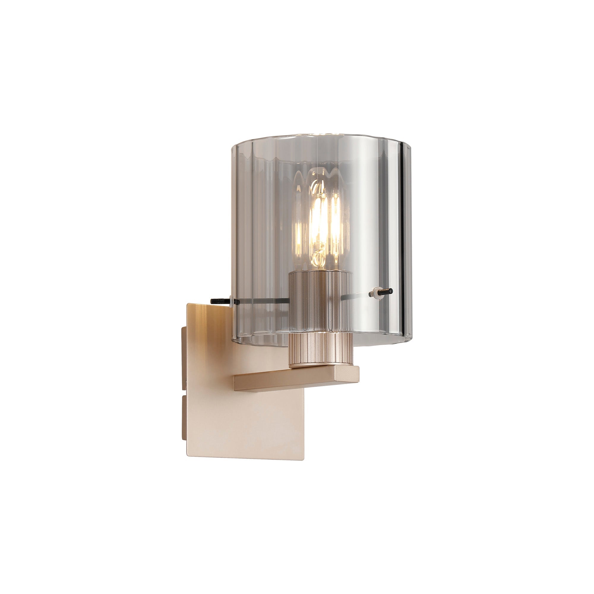 Hailey 1Lt Wall Light Wide Line Glass - Various Colours