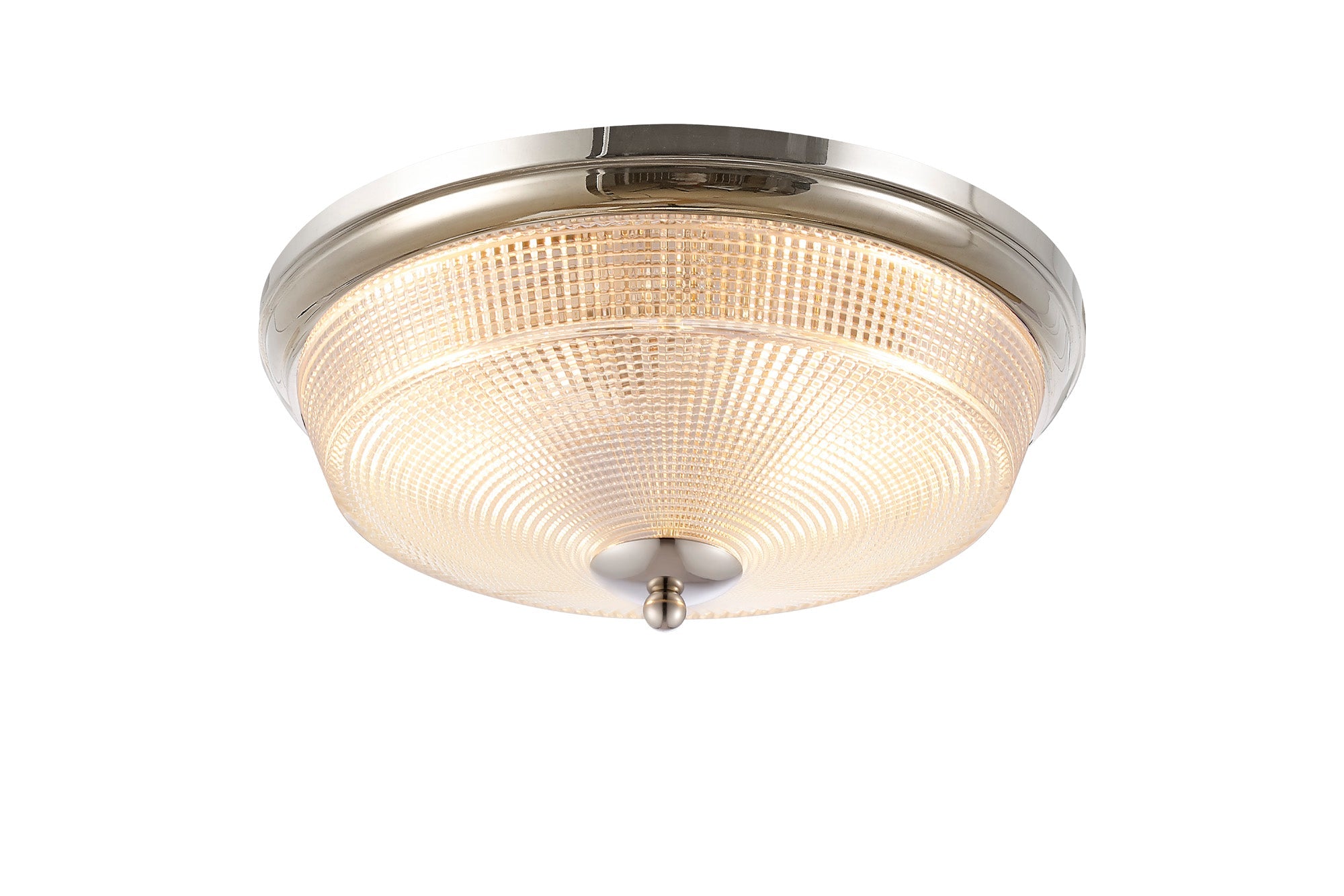 Amoray 2 Light E27 Flush Ceiling Light, IP44, Satin Black/Prismatic Glass