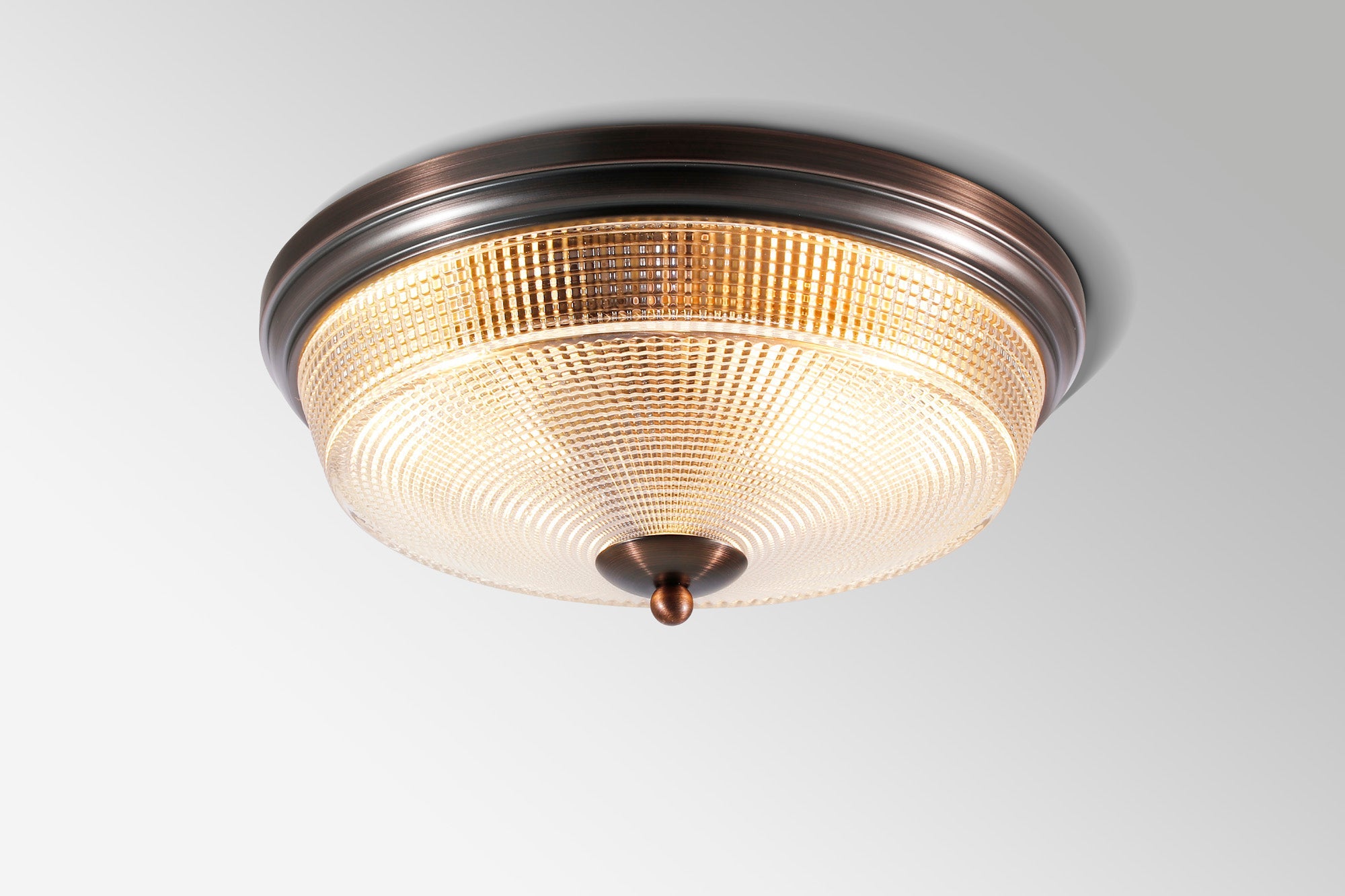 Amoray 2 Light E27 Flush Ceiling Light, IP44, Satin Black/Prismatic Glass