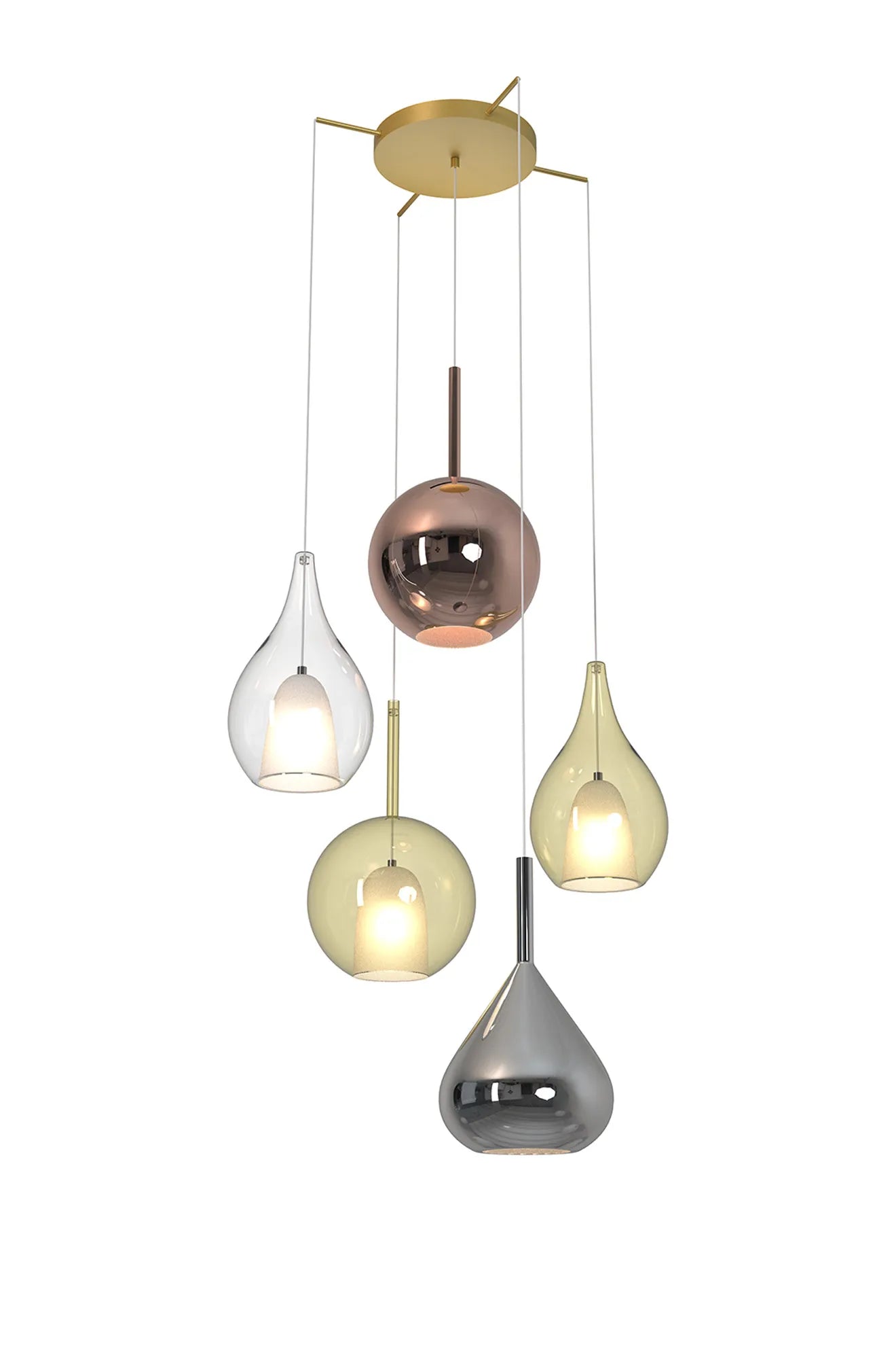 Canterbury Cluster Pendant With Mixed Shades