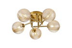 Reagan 5Lt Semi Flush - Brass & Amber