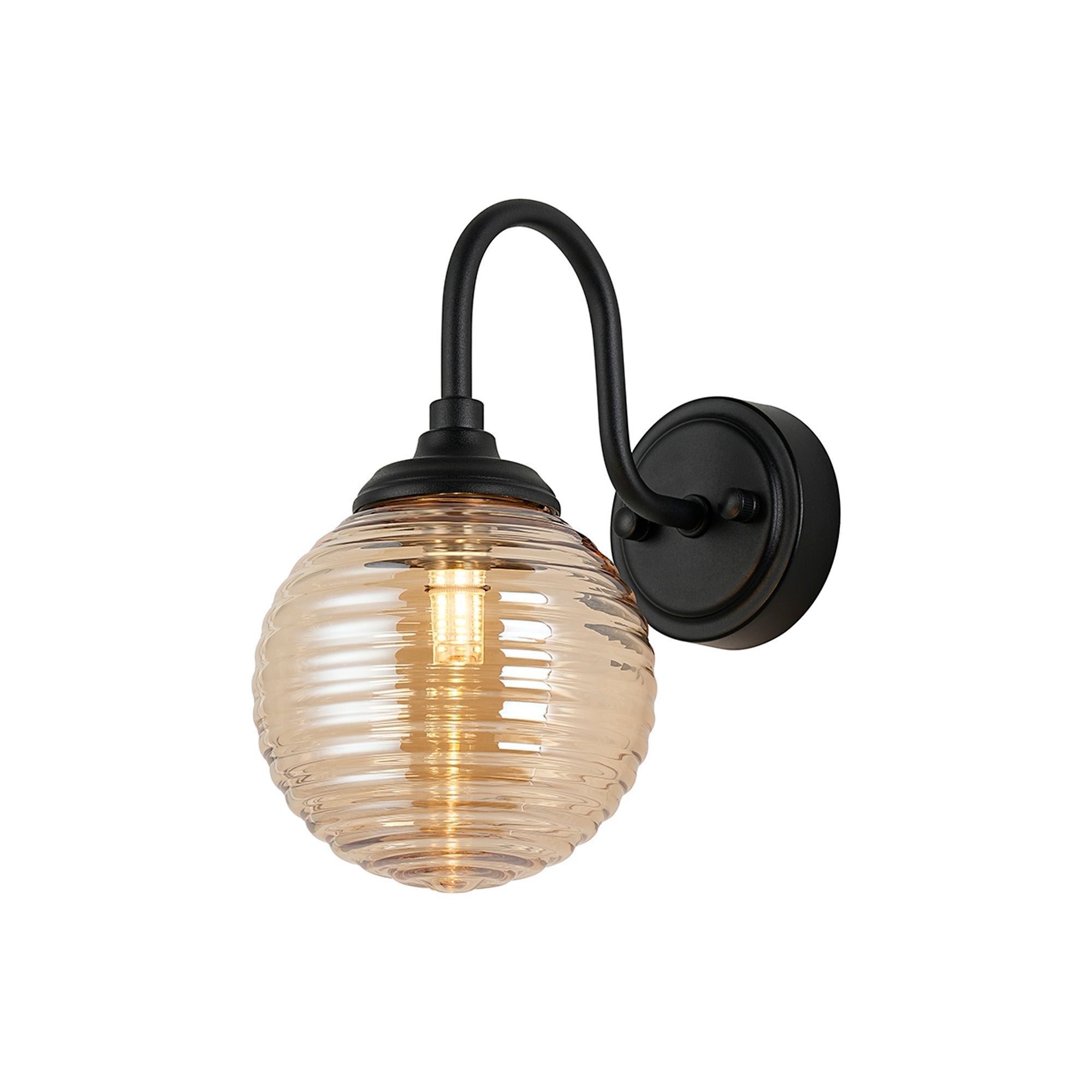 Earl 1Lt Curved Bathroom Wall Light IP44 -  Various Styles