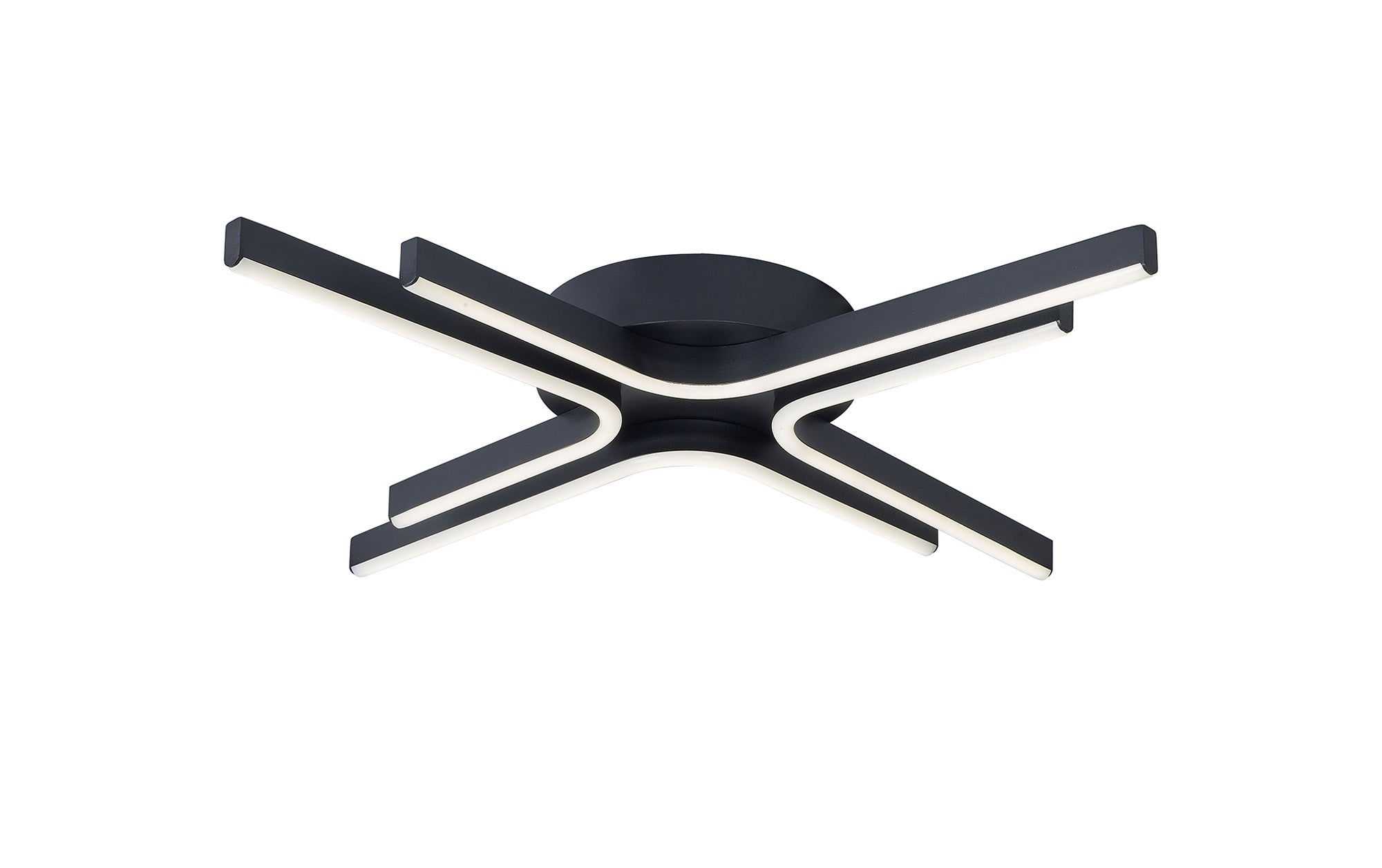 Venice 3/4 Arm LED Flush Light - Black/Gold/White