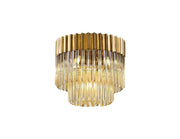 Georgia 3/5lt Round Crystal Flush Ceiling Light, Matt Black/Brass/Polished Nickel