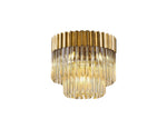 Georgia 3/5lt Round Crystal Flush Ceiling Light, Matt Black/Brass/Polished Nickel