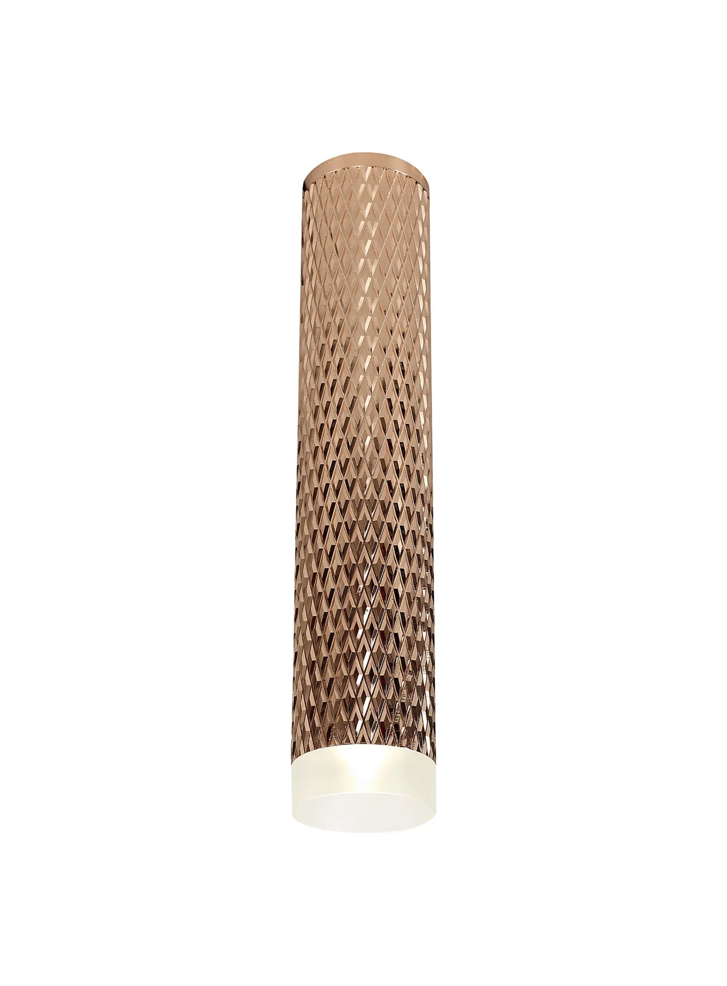 Cylo 1 Light 11cm Surface Mounted Ceiling GU10, Champagne Gold/Acrylic Ring