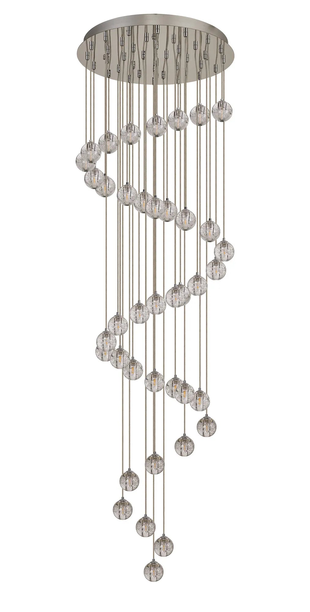 Ripon 62cm 40 Light G9 Bubble Glass 10 x 6m Round Multiple Pendant Polished Chrome / Clear Glass