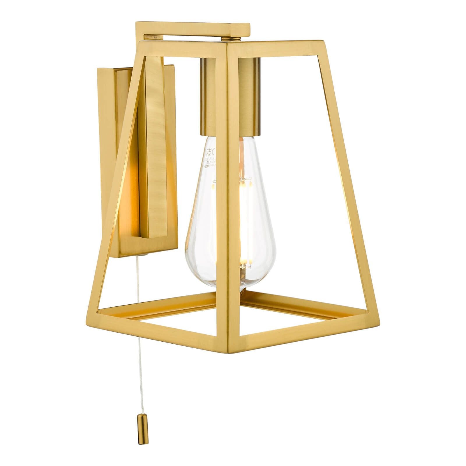 Claudia Wall Light - Matt Black / Natural Brass