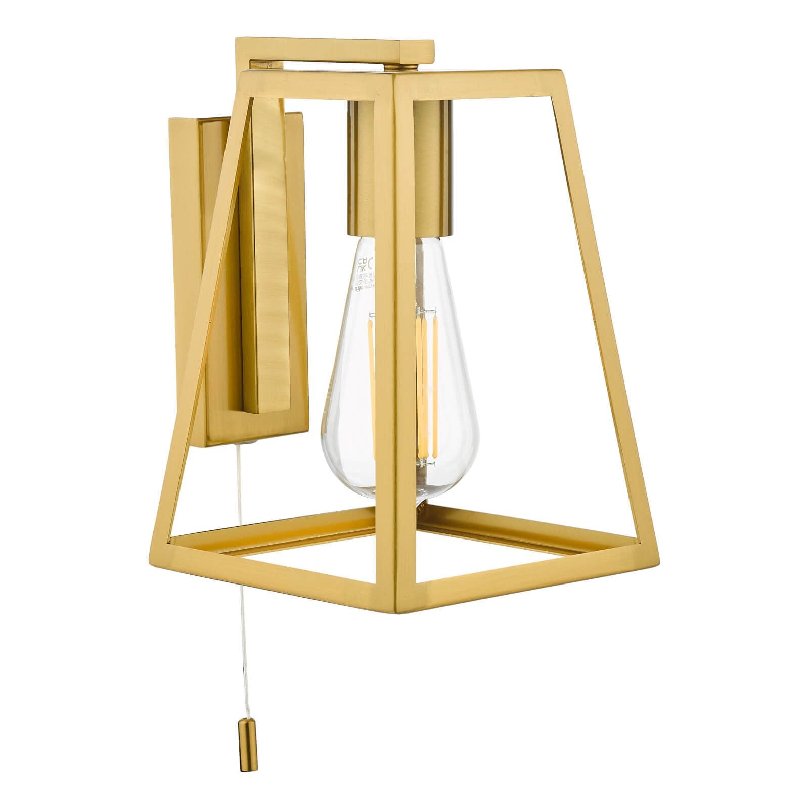 Claudia Wall Light - Matt Black / Natural Brass