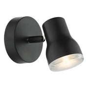 Clint Bathroom Wall Spotlight- Matt Black/ Polished Chrome IP44