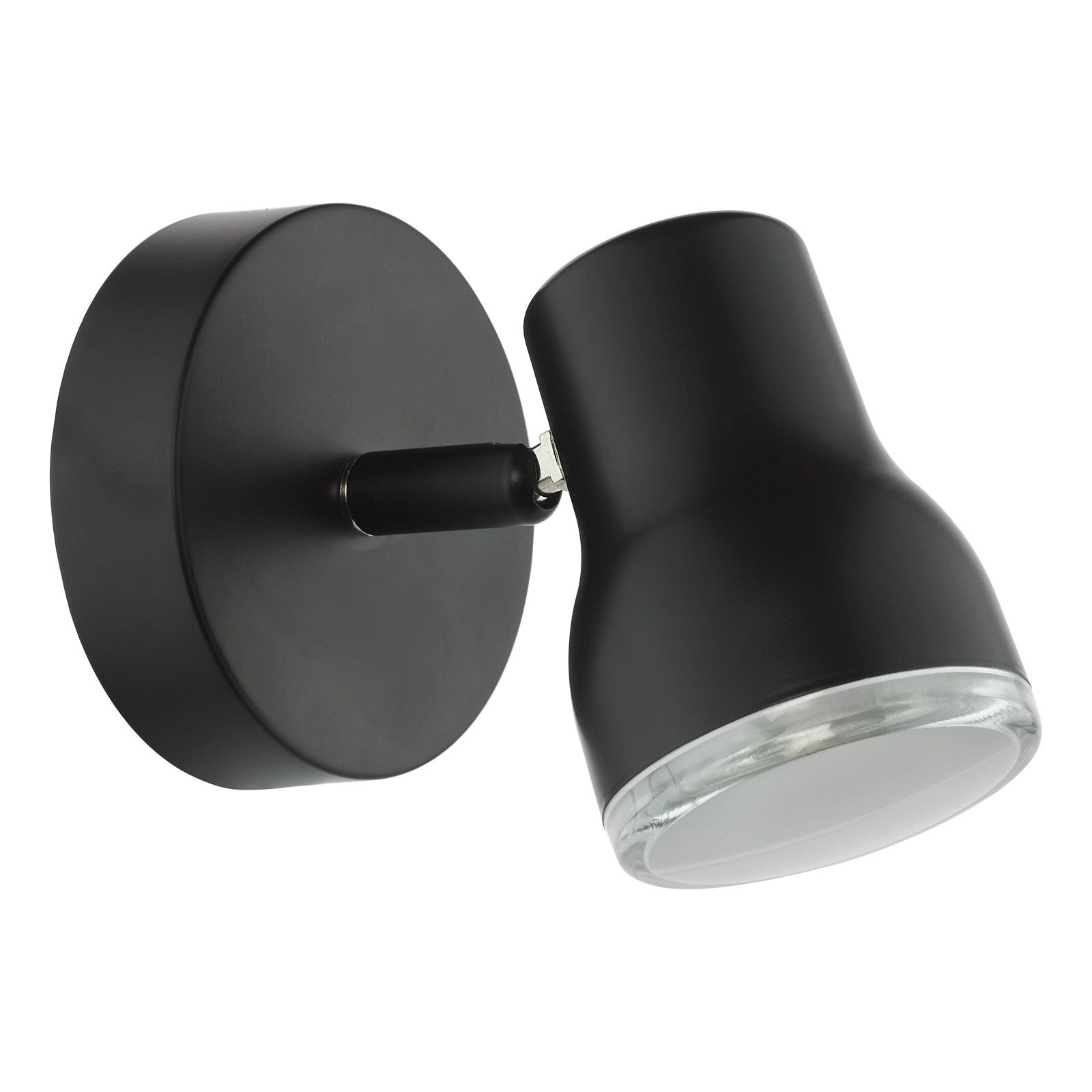 Clint Bathroom Wall Spotlight- Matt Black/ Polished Chrome IP44