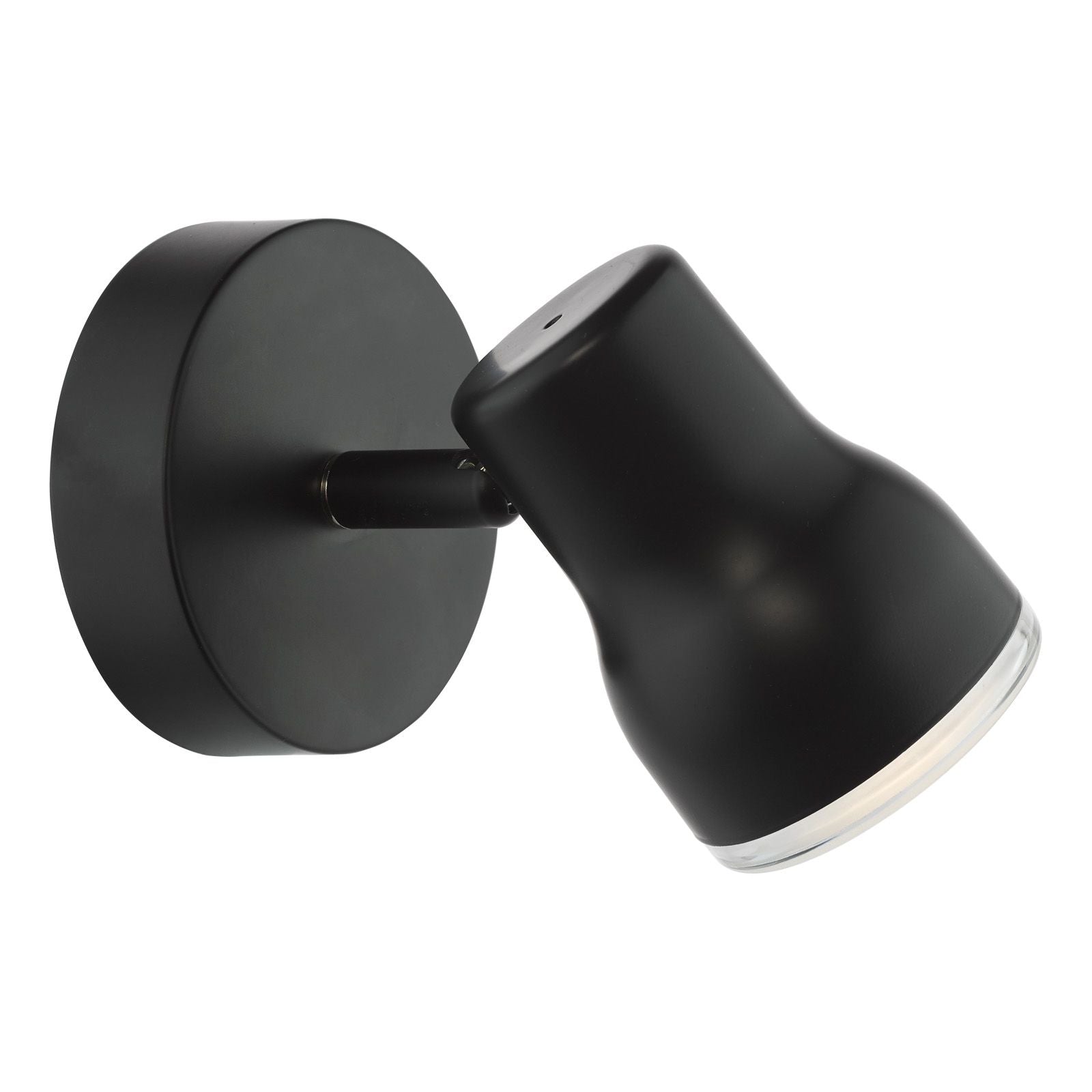 Clint Bathroom Wall Spotlight- Matt Black/ Polished Chrome IP44