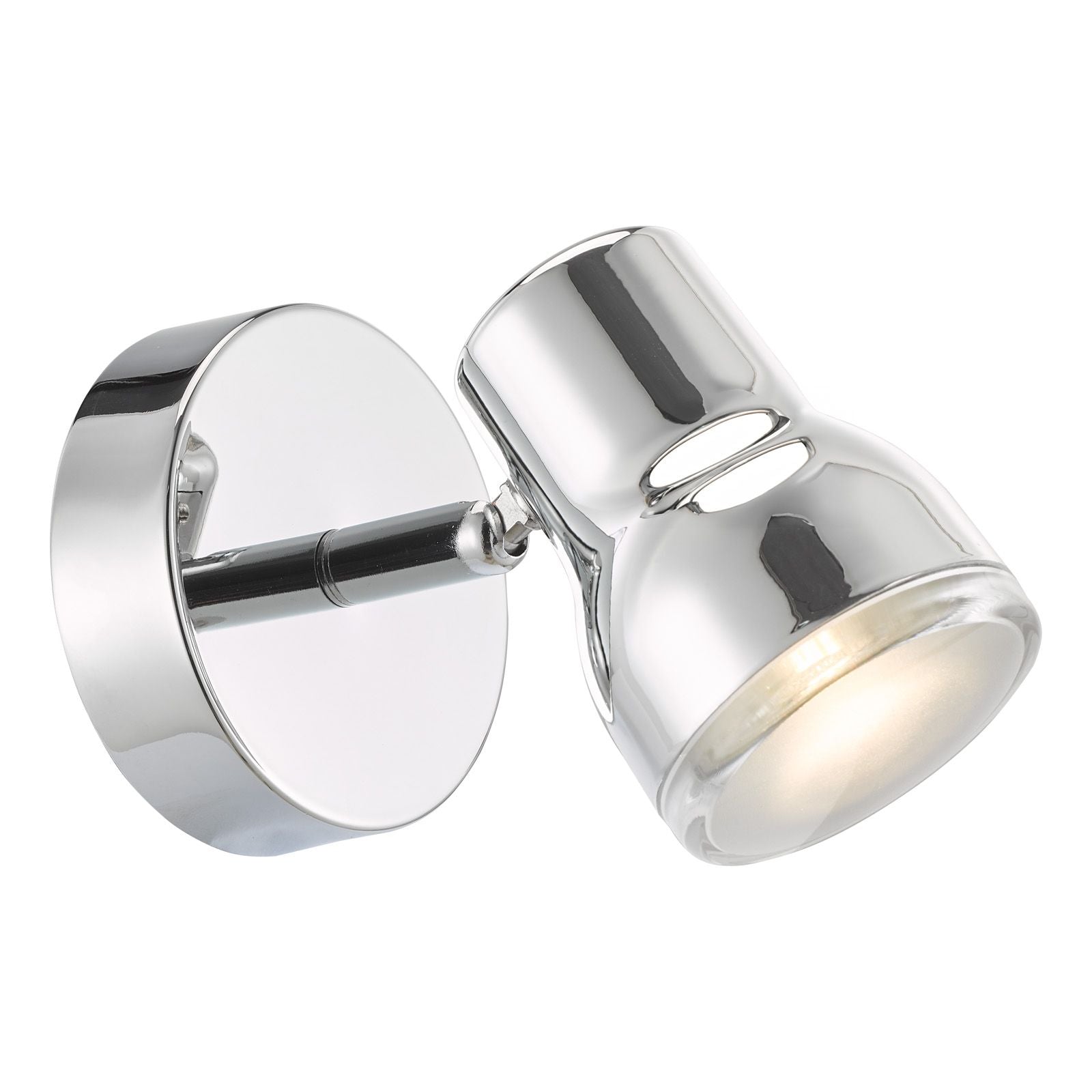 Clint Bathroom Wall Spotlight- Matt Black/ Polished Chrome IP44