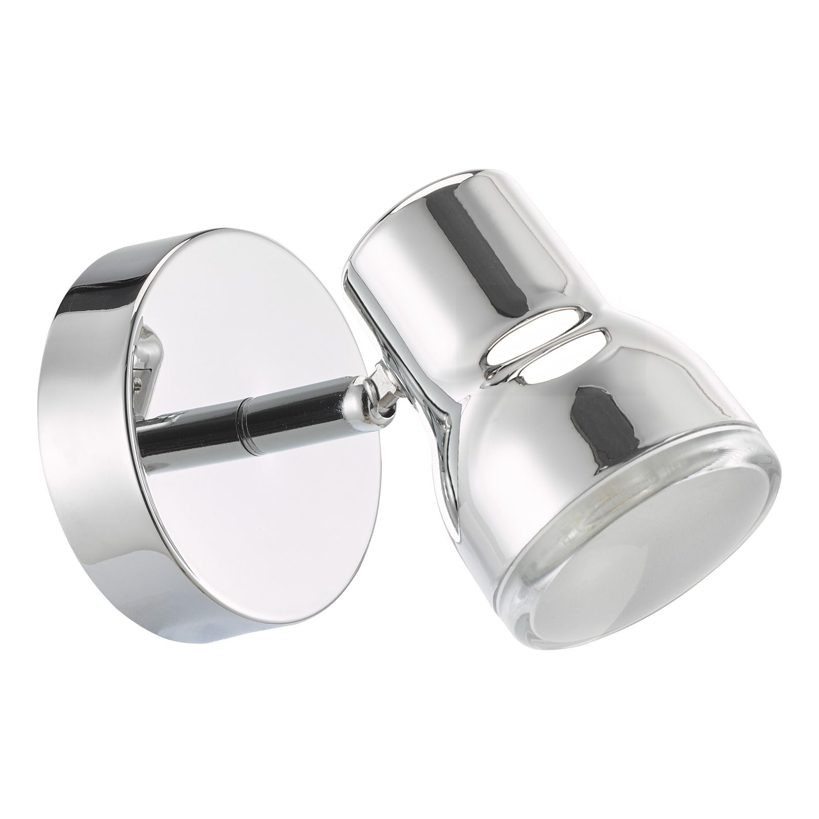 Clint Bathroom Wall Spotlight- Matt Black/ Polished Chrome IP44