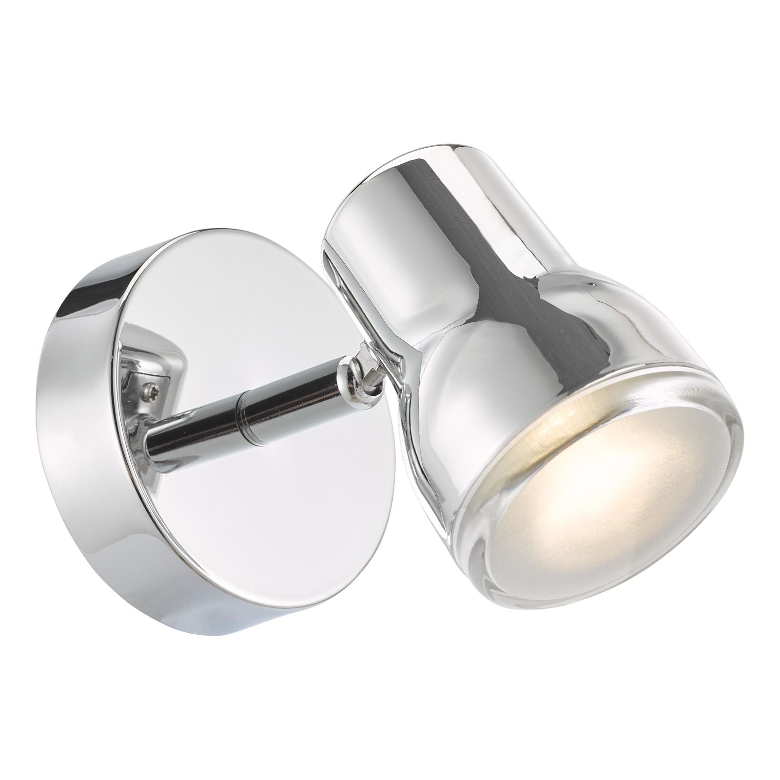 Clint Bathroom Wall Spotlight- Matt Black/ Polished Chrome IP44