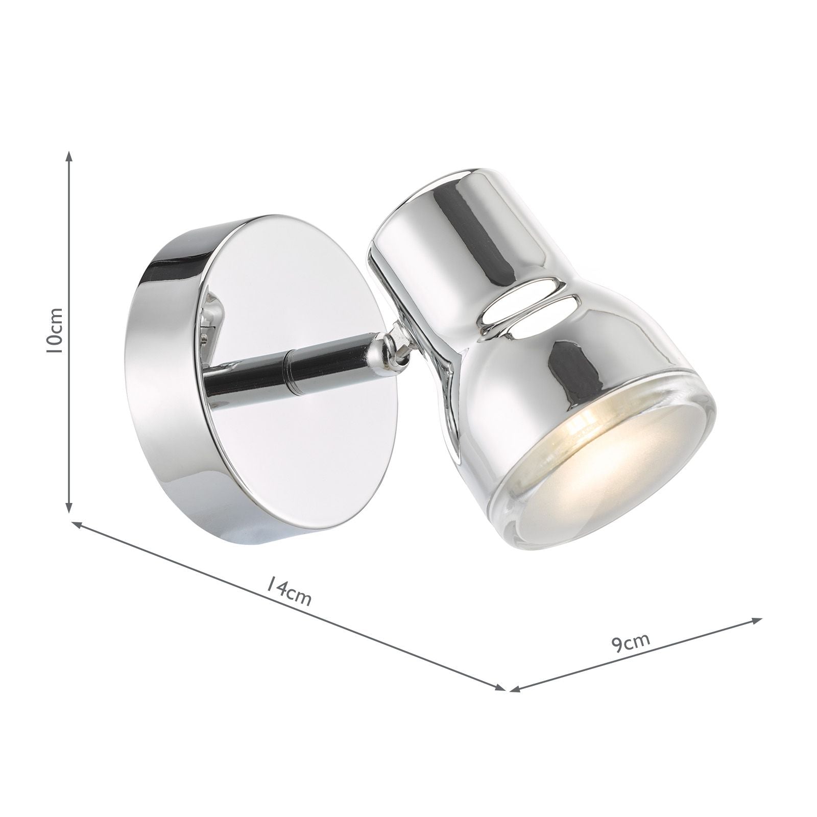 Clint Bathroom Wall Spotlight- Matt Black/ Polished Chrome IP44