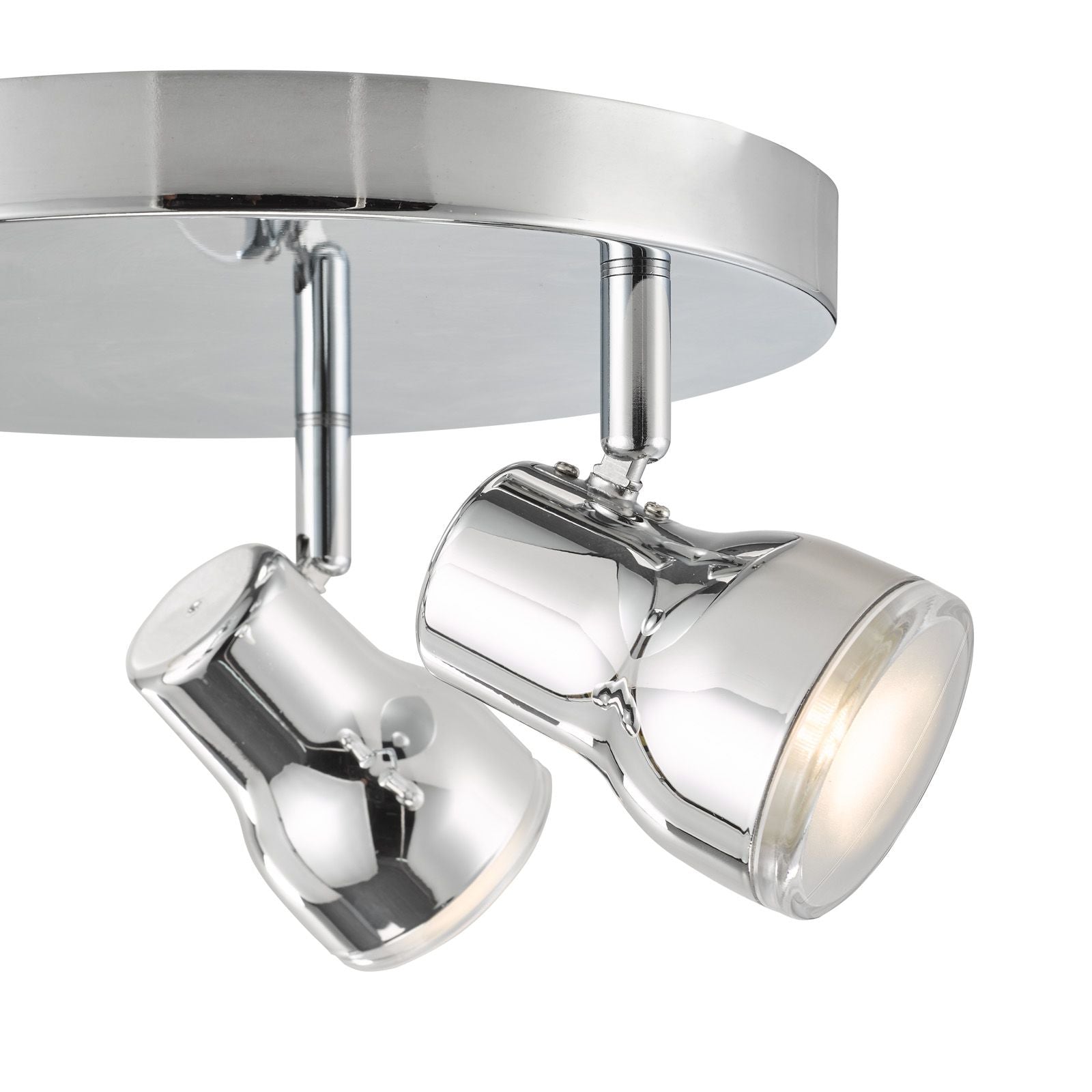 Clint 3 Light Bathroom Plate Spotlight- Matt Black/ Polished Chrome IP44