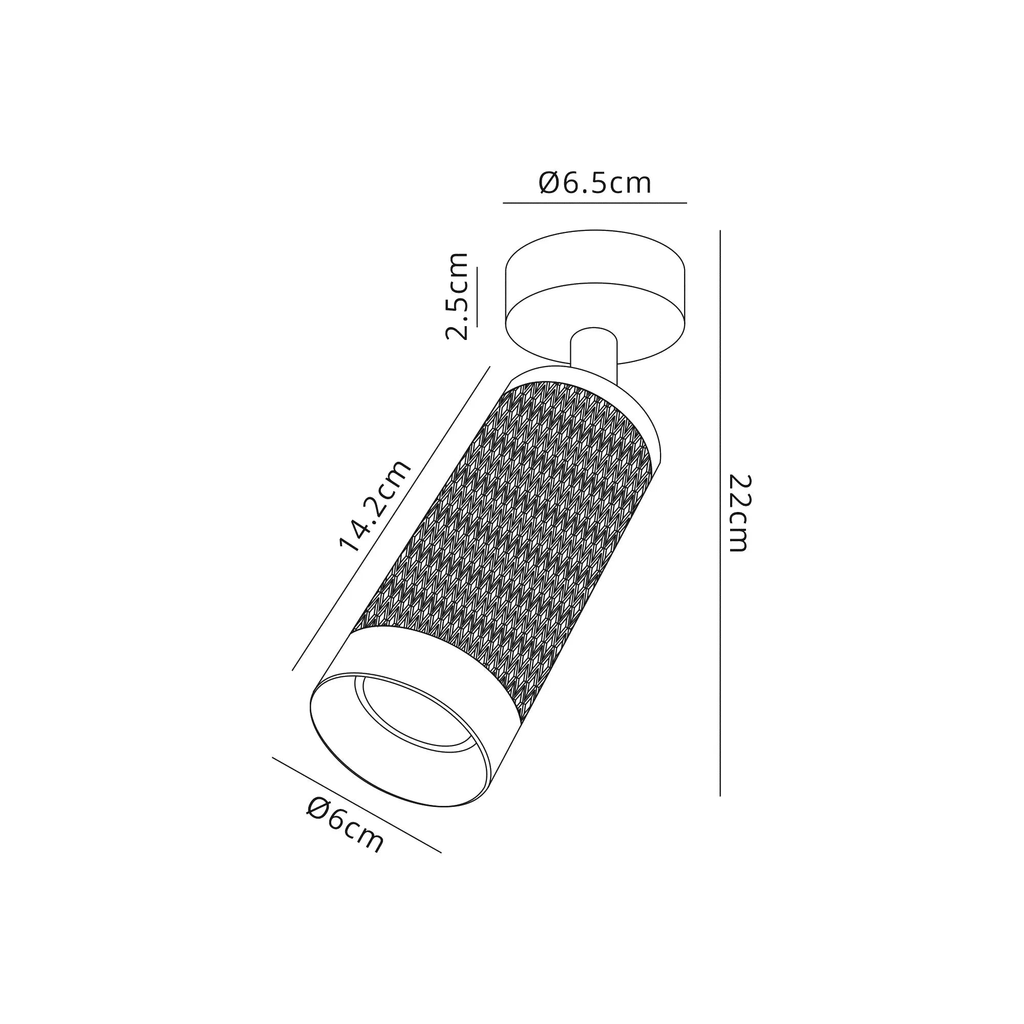 Cylo Adjustable 1 Light Surface Mounted Ceiling/Wall Spot Light  GU10, Acrylic Ring