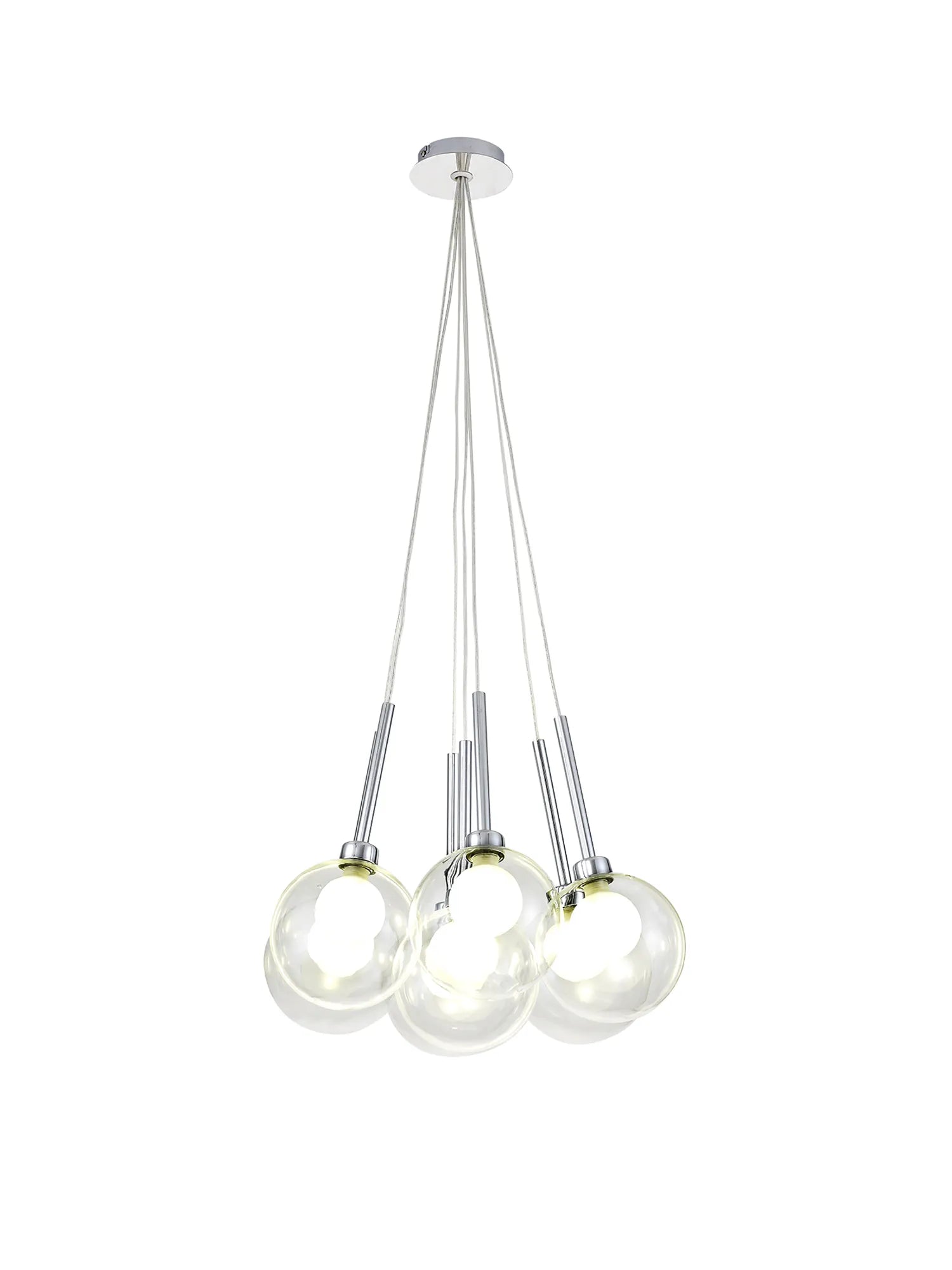 Ipswich Cluster Pendant 1.5m, 7 x G9, Various Type Shades