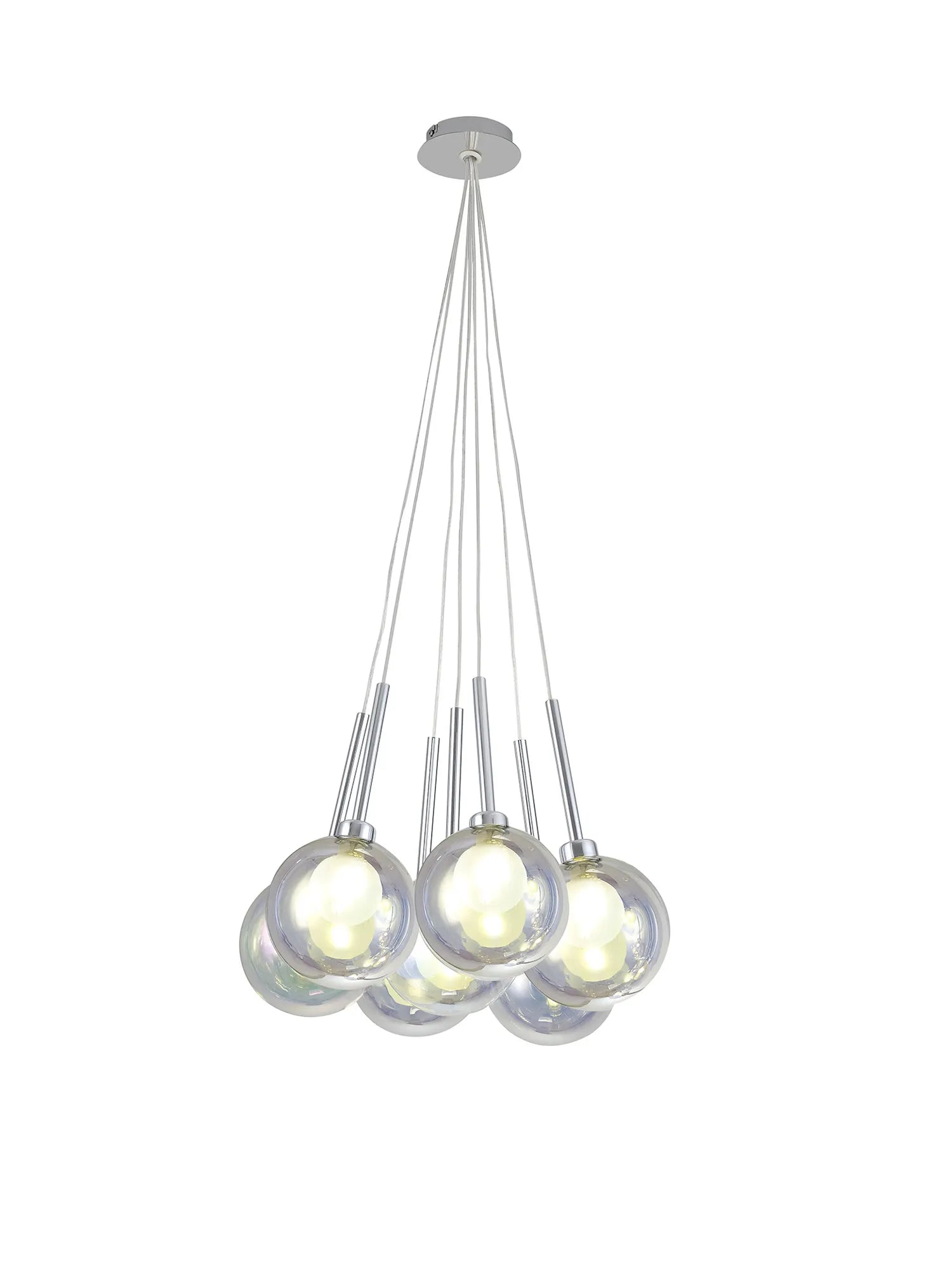 Ipswich Cluster Pendant 1.5m, 7 x G9, Various Type Shades