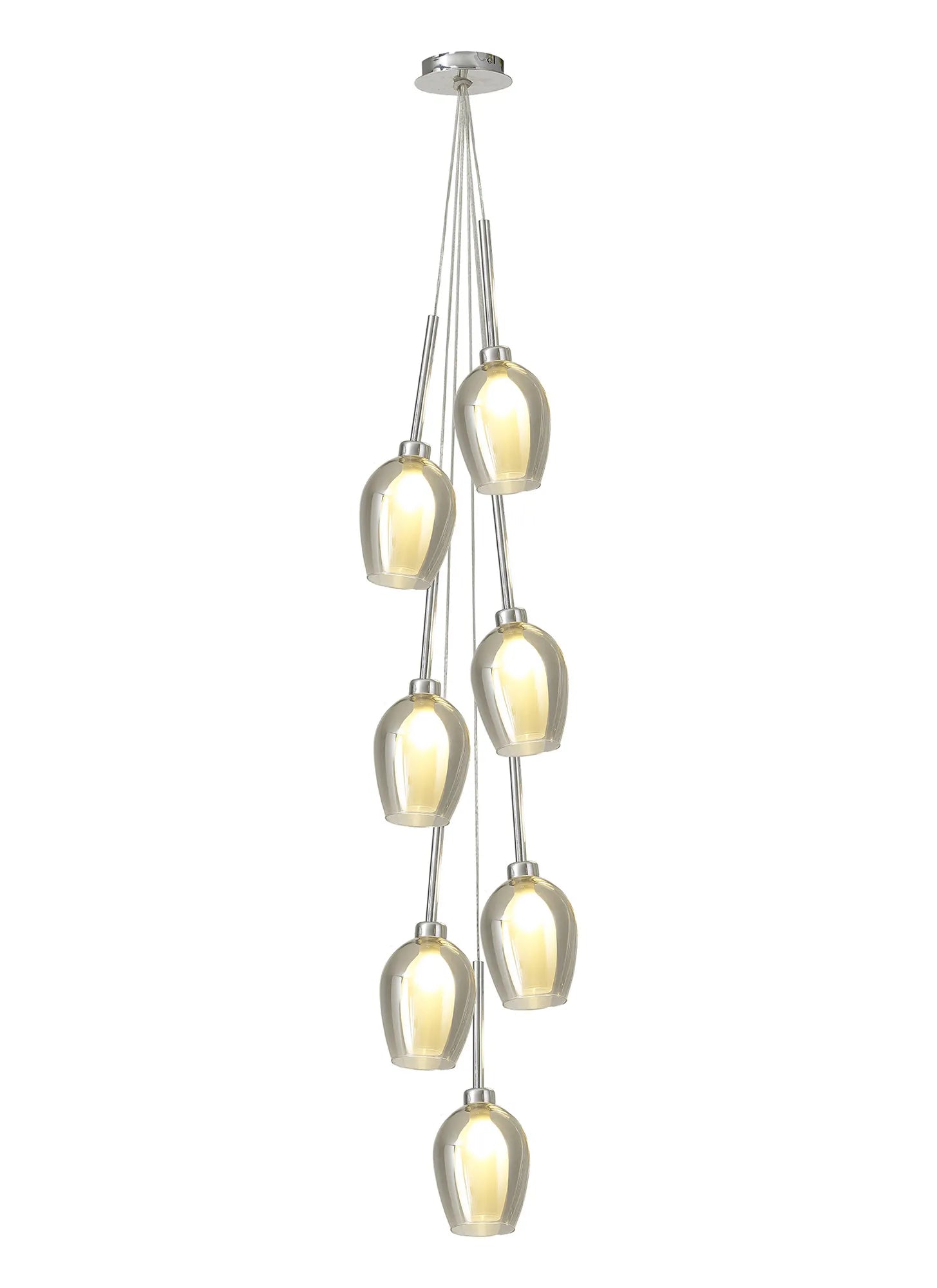 Ipswich Cluster Pendant 1.5m, 7 x G9, Various Type Shades