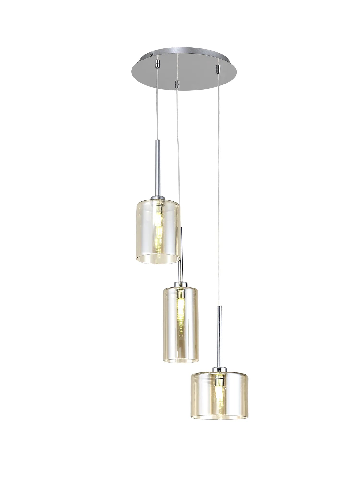 Ipswich Cluster Round Pendant, 3 x G9, Various Type Shades