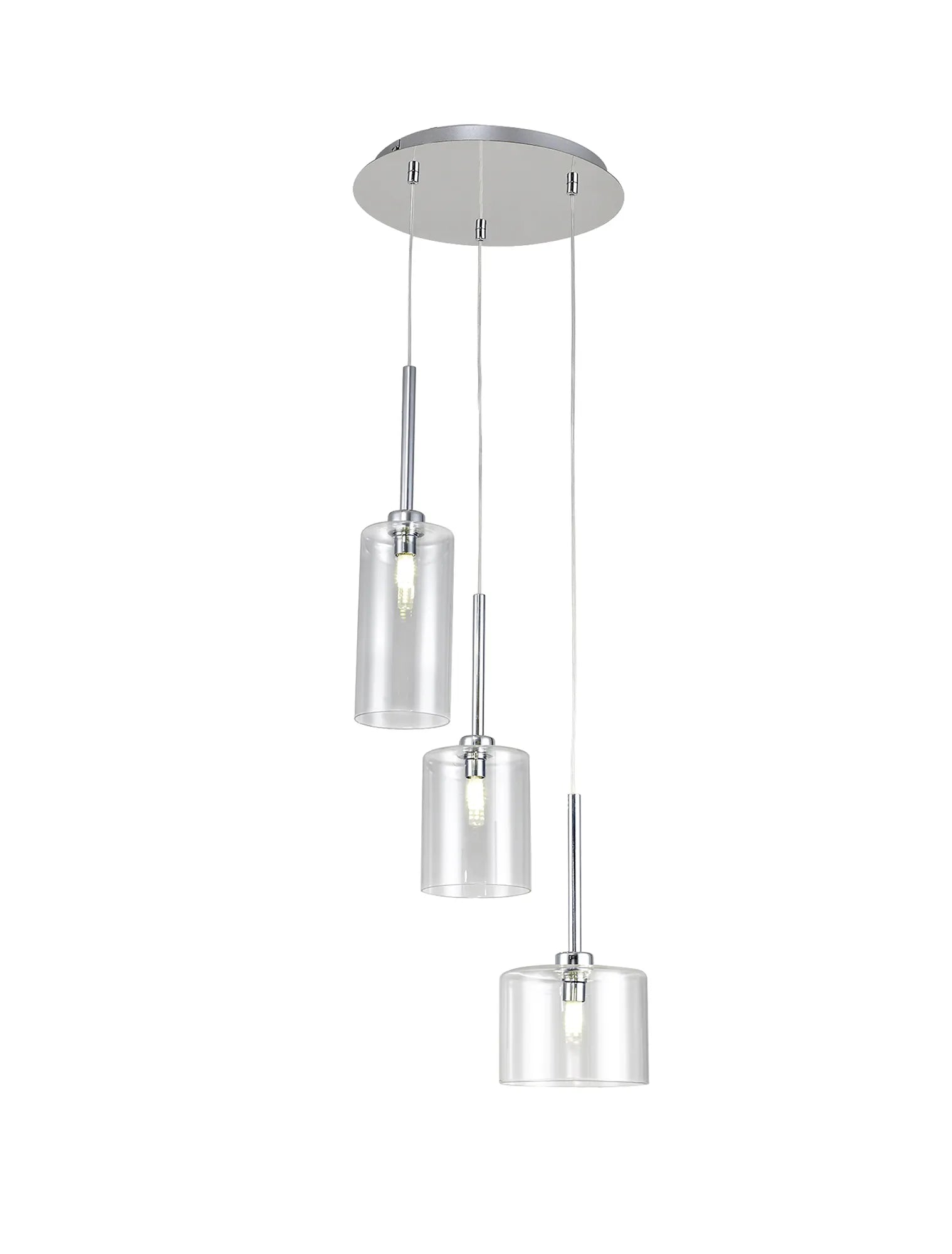 Ipswich Cluster Round Pendant, 3 x G9, Various Type Shades