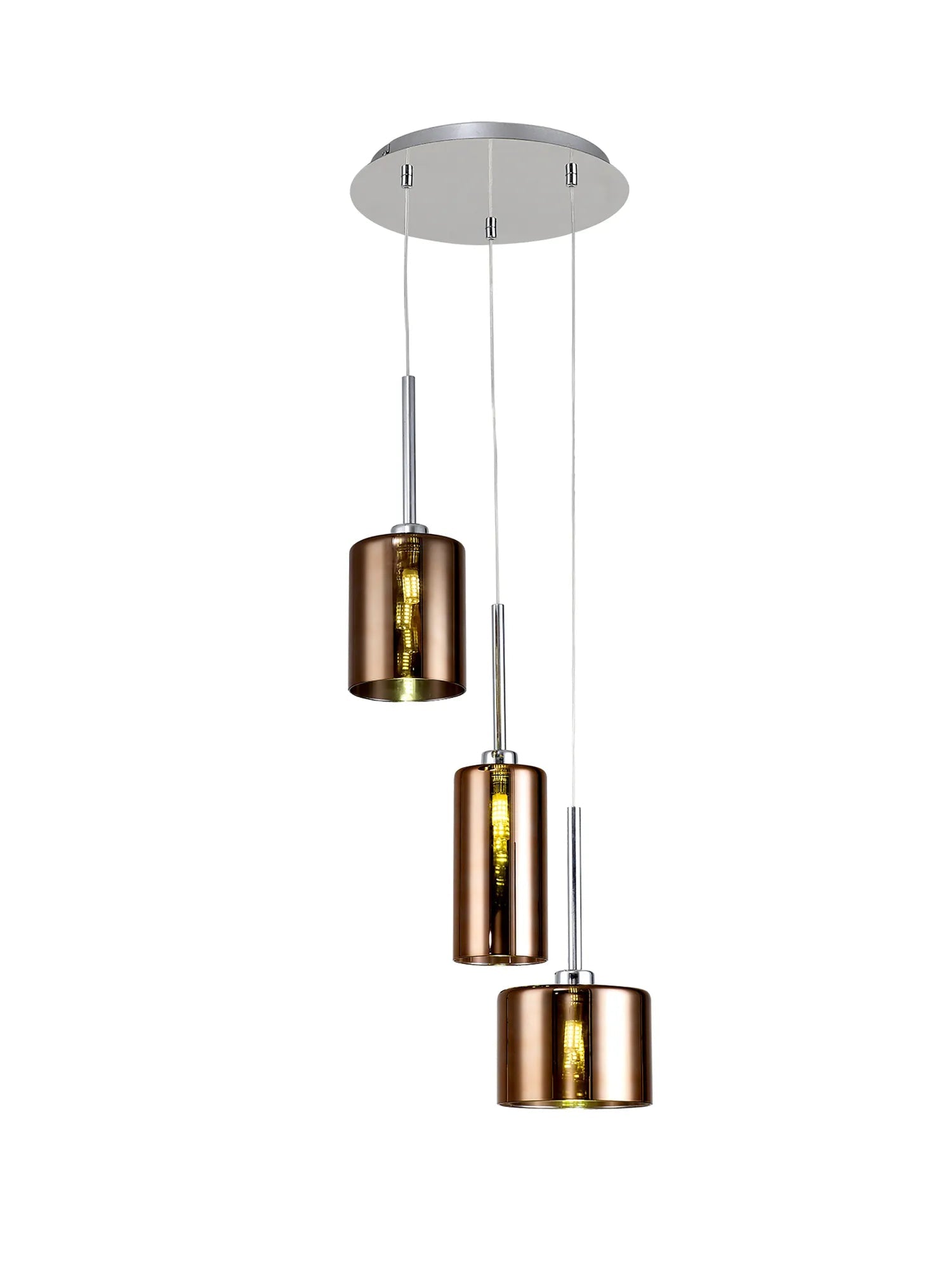 Ipswich Cluster Round Pendant, 3 x G9, Various Type Shades