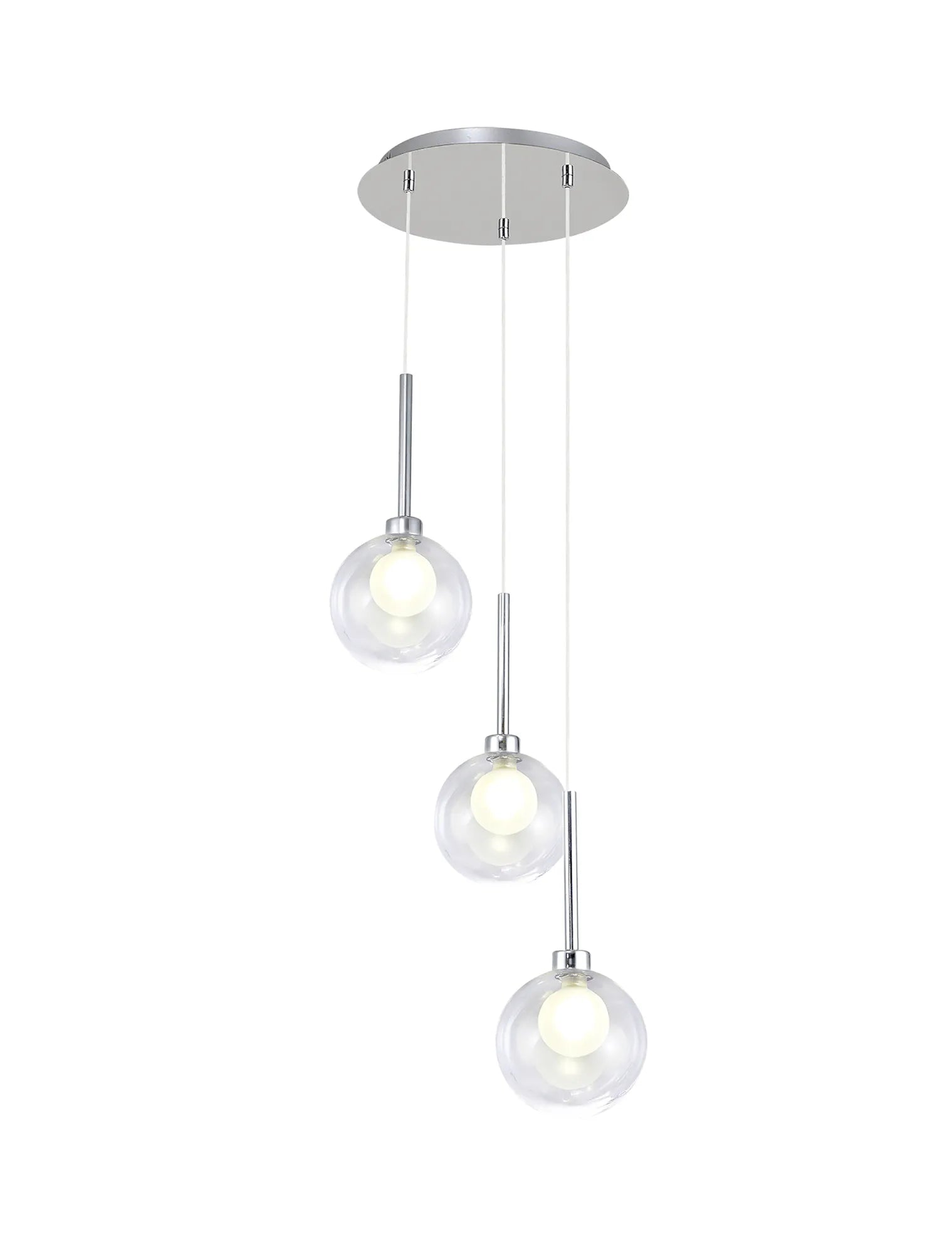 Ipswich Cluster Round Pendant, 3 x G9, Various Type Shades