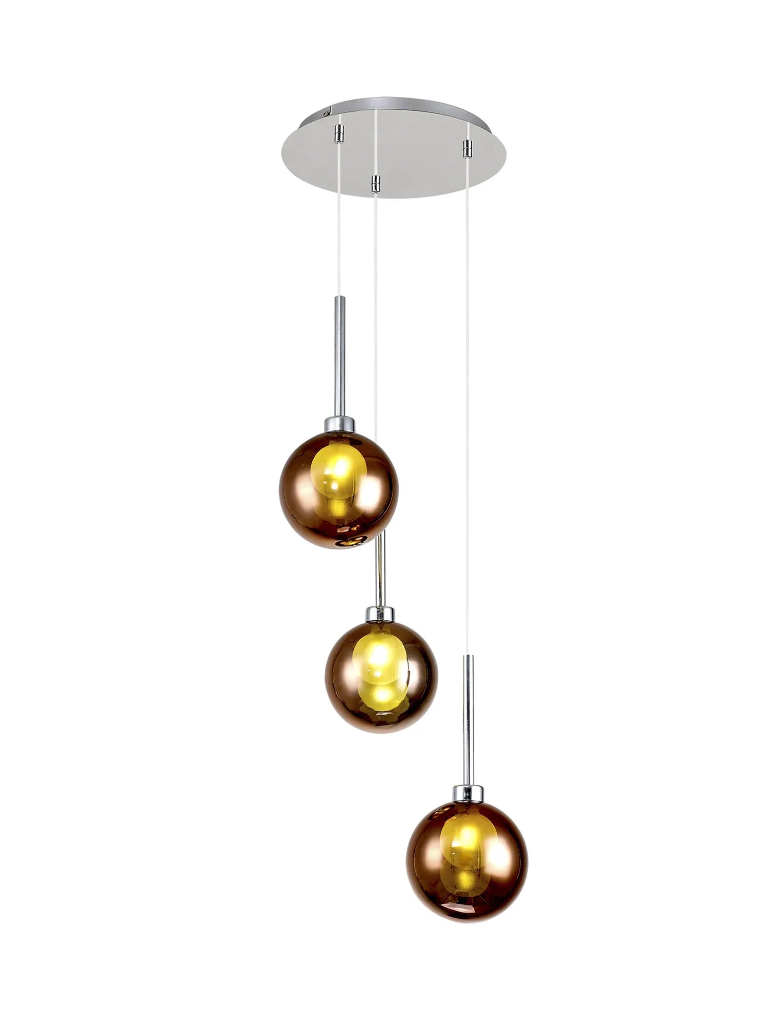Ipswich Cluster Round Pendant, 3 x G9, Various Type Shades