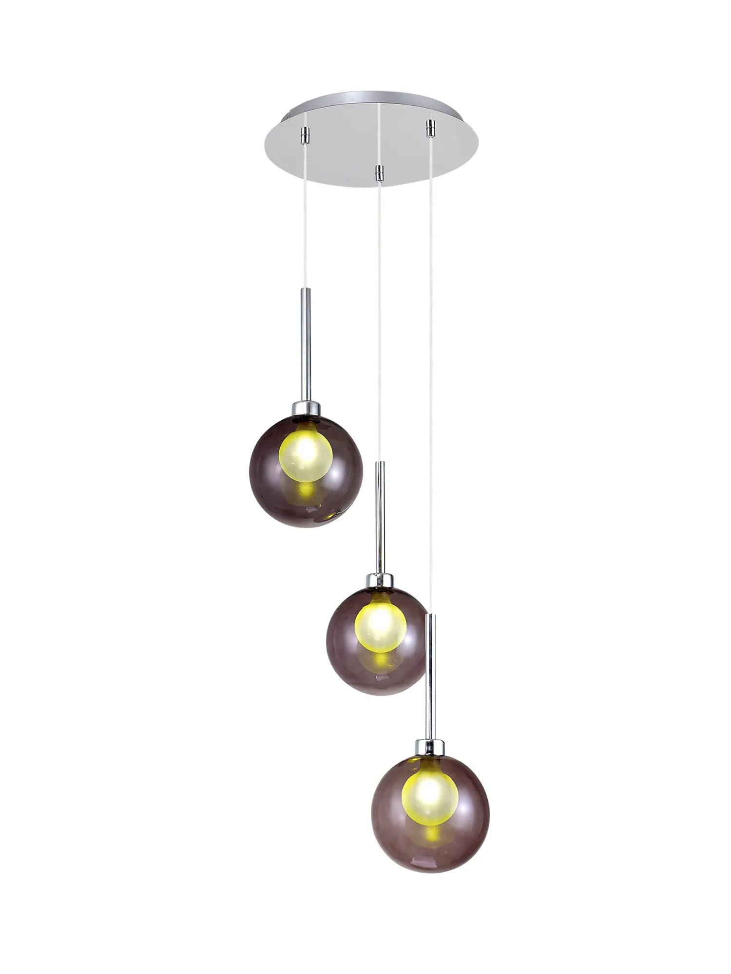 Ipswich Cluster Round Pendant, 3 x G9, Various Type Shades
