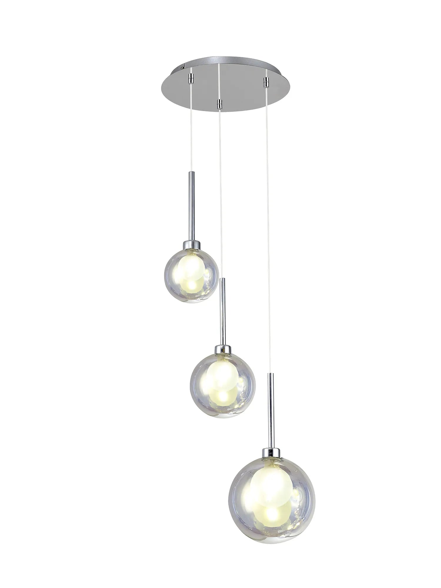 Ipswich Cluster Round Pendant, 3 x G9, Various Type Shades