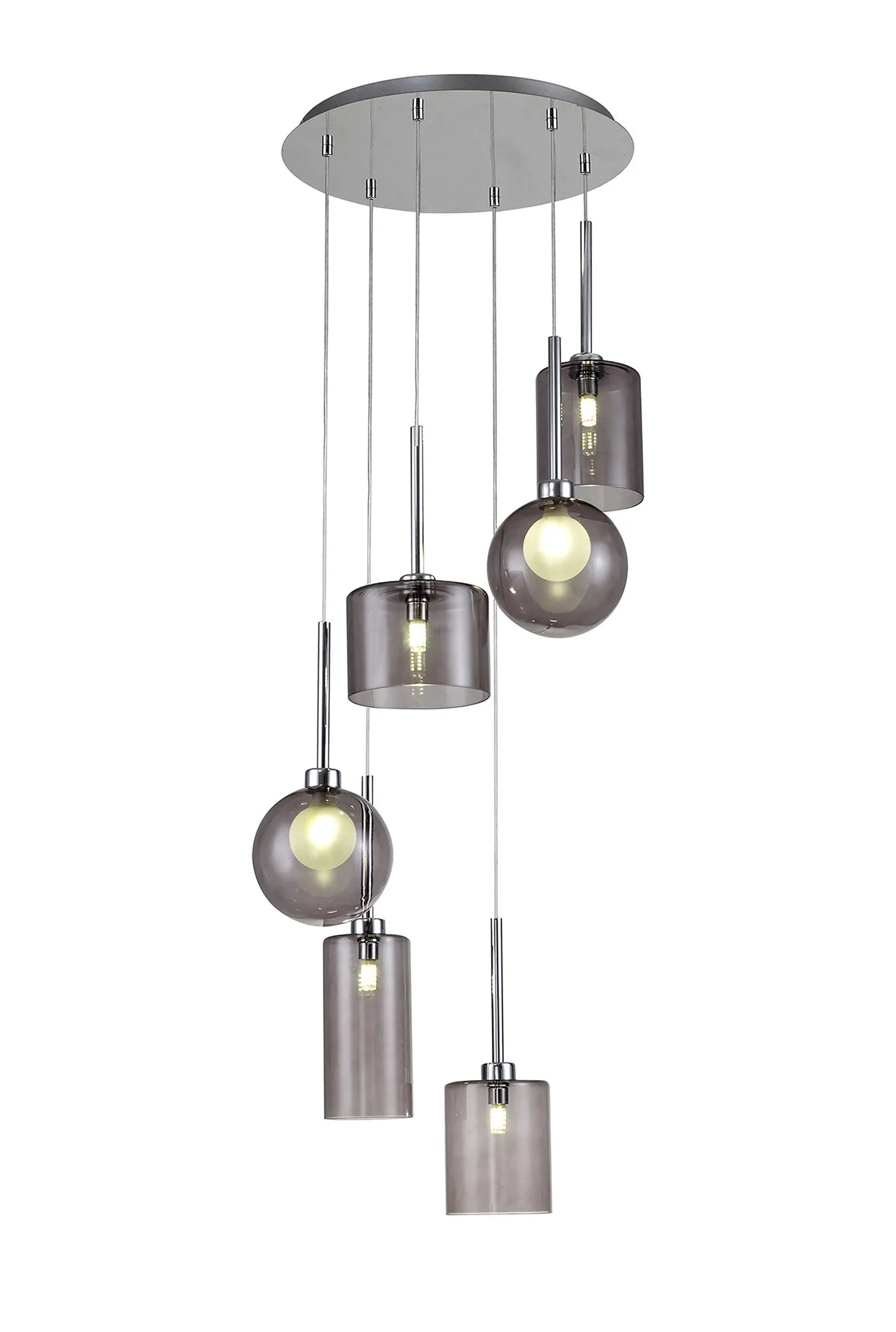 Ipswich Round Pendant, 6 x G9, Various Type Shades