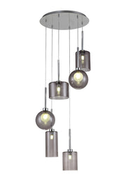 Ipswich Round Pendant, 6 x G9, Various Type Shades