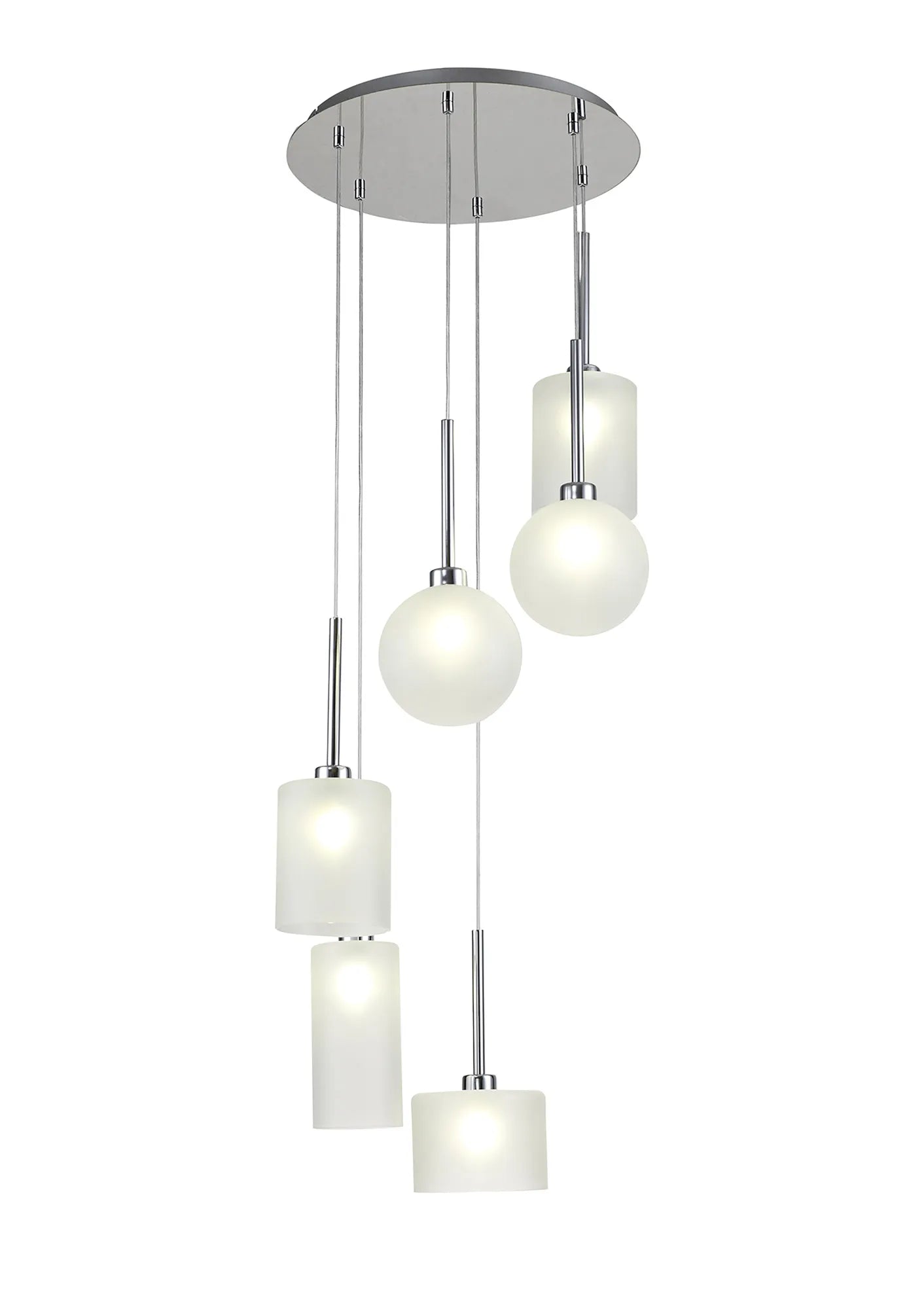 Ipswich Round Pendant, 6 x G9, Various Type Shades