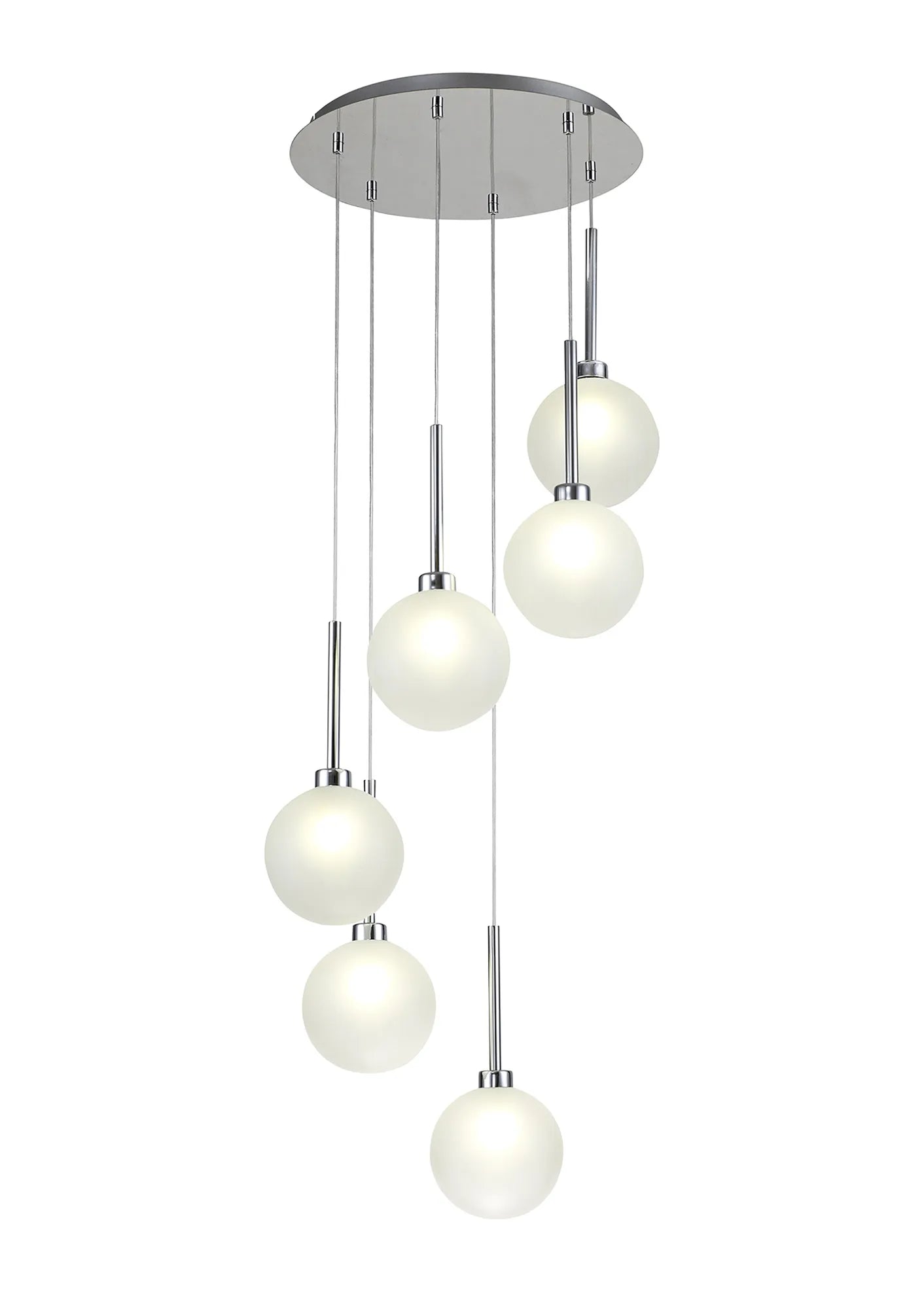 Ipswich Round Pendant, 6 x G9, Various Type Shades